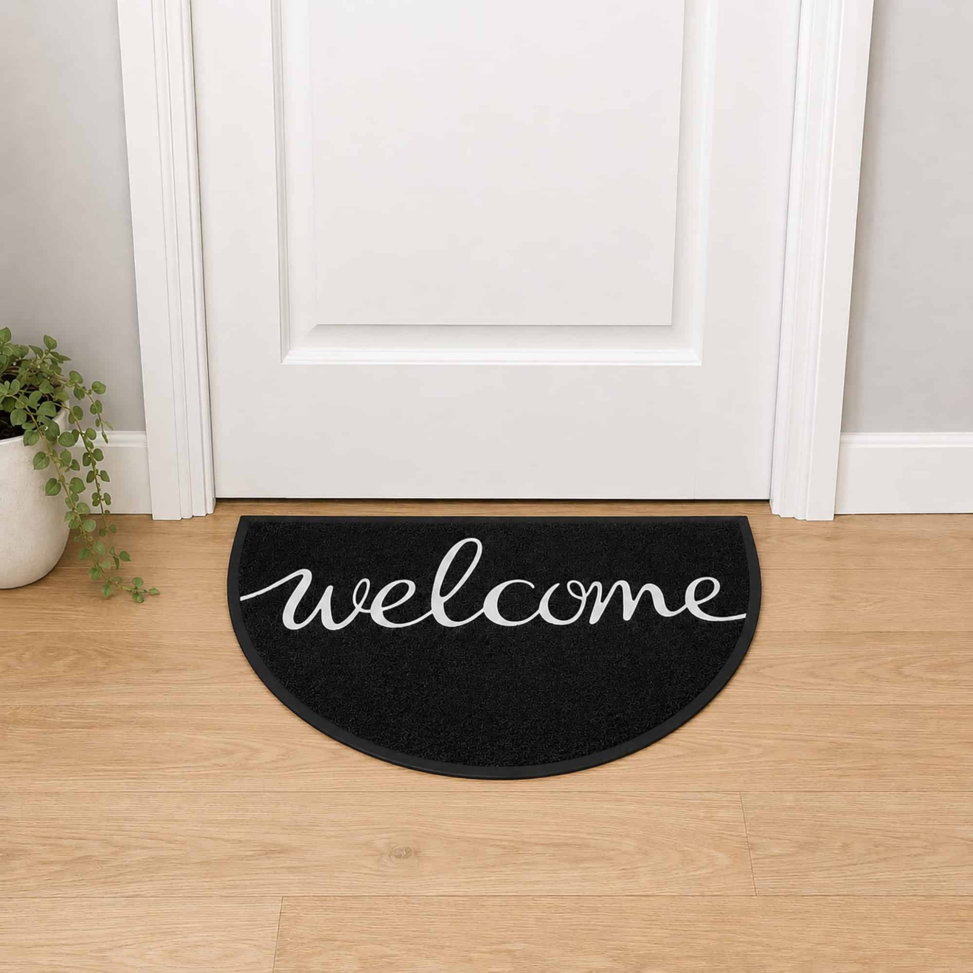 evideco-welcome-paillasson-demi-lune-noir-76x46-cm-pvc image 2