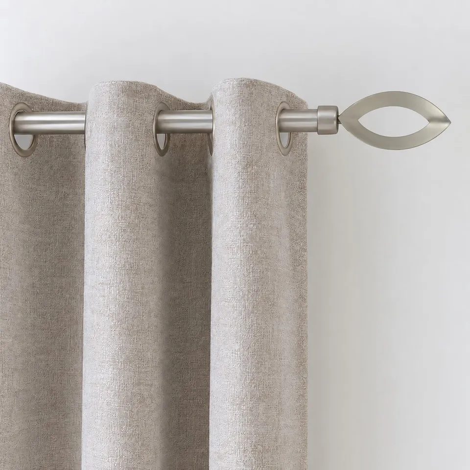evideco-home-accessories-tringle-rideau-feuille-argent-127-208-cm-acier image 1