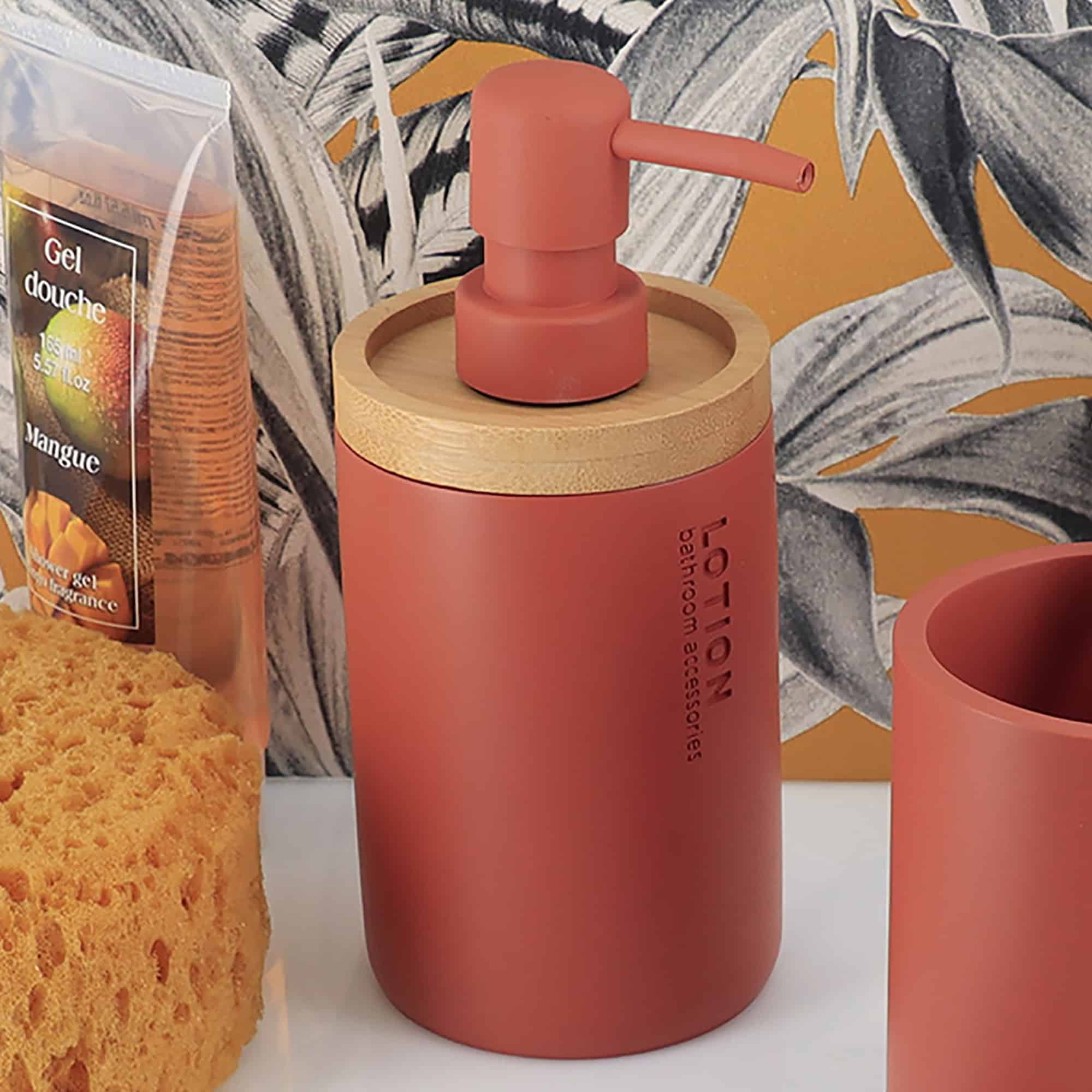 evideco-distributeur-savon-terracotta-bambou-rechargeable image 2