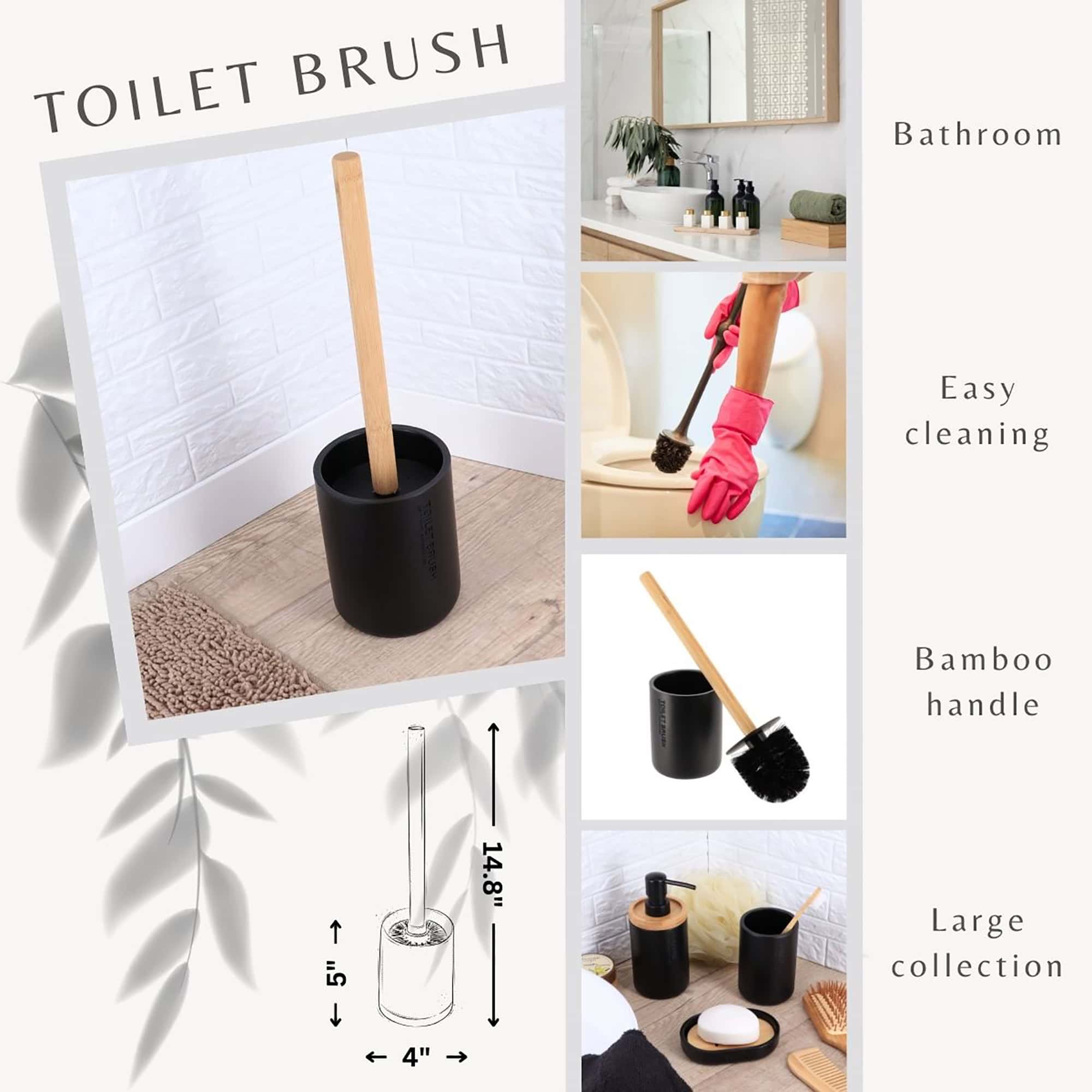 evideco-toilet-seats-brosse-wc-noire-mate-manche-bambou image 4