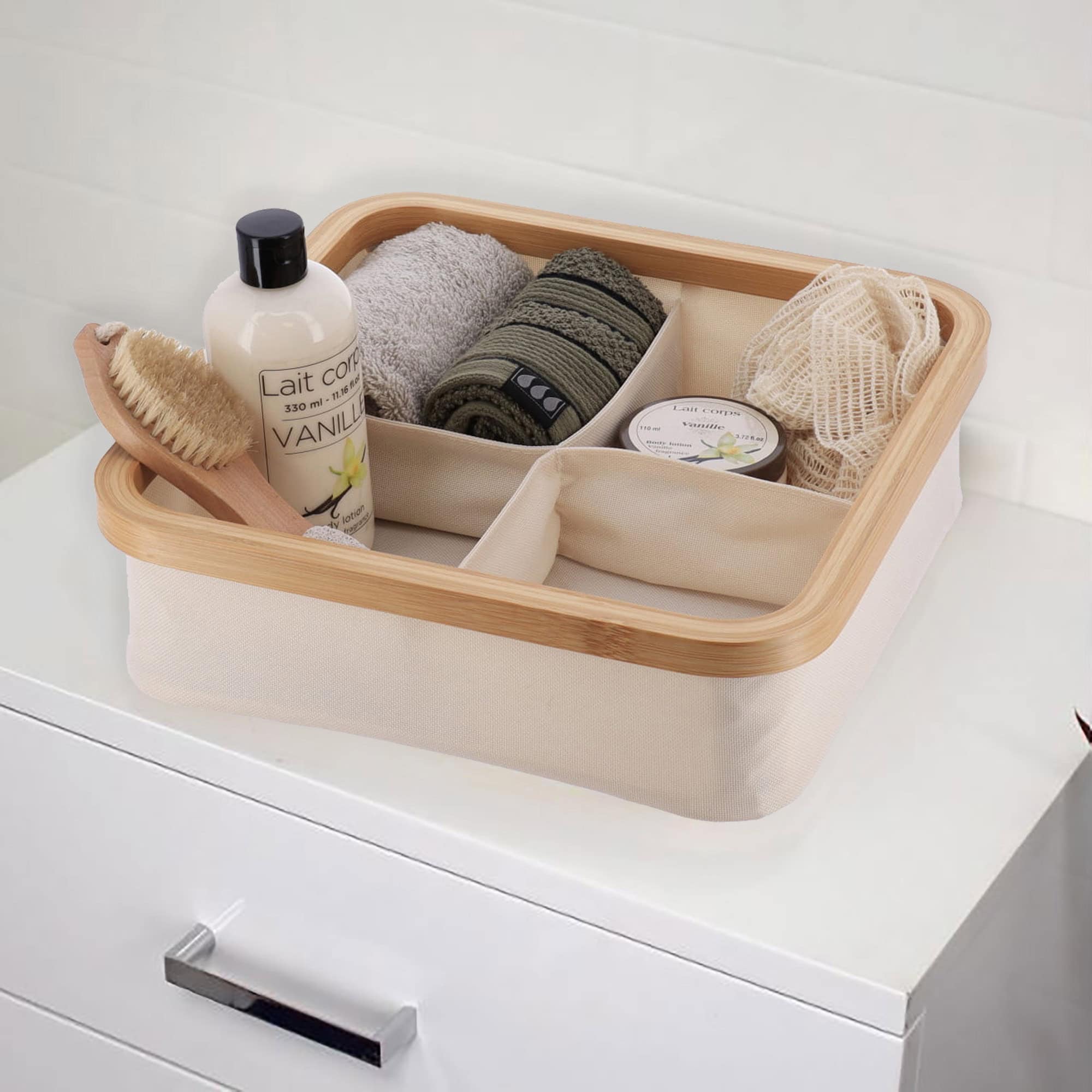 evideco-panier-rangement-cru-bambou-pliable-4-cases image 2