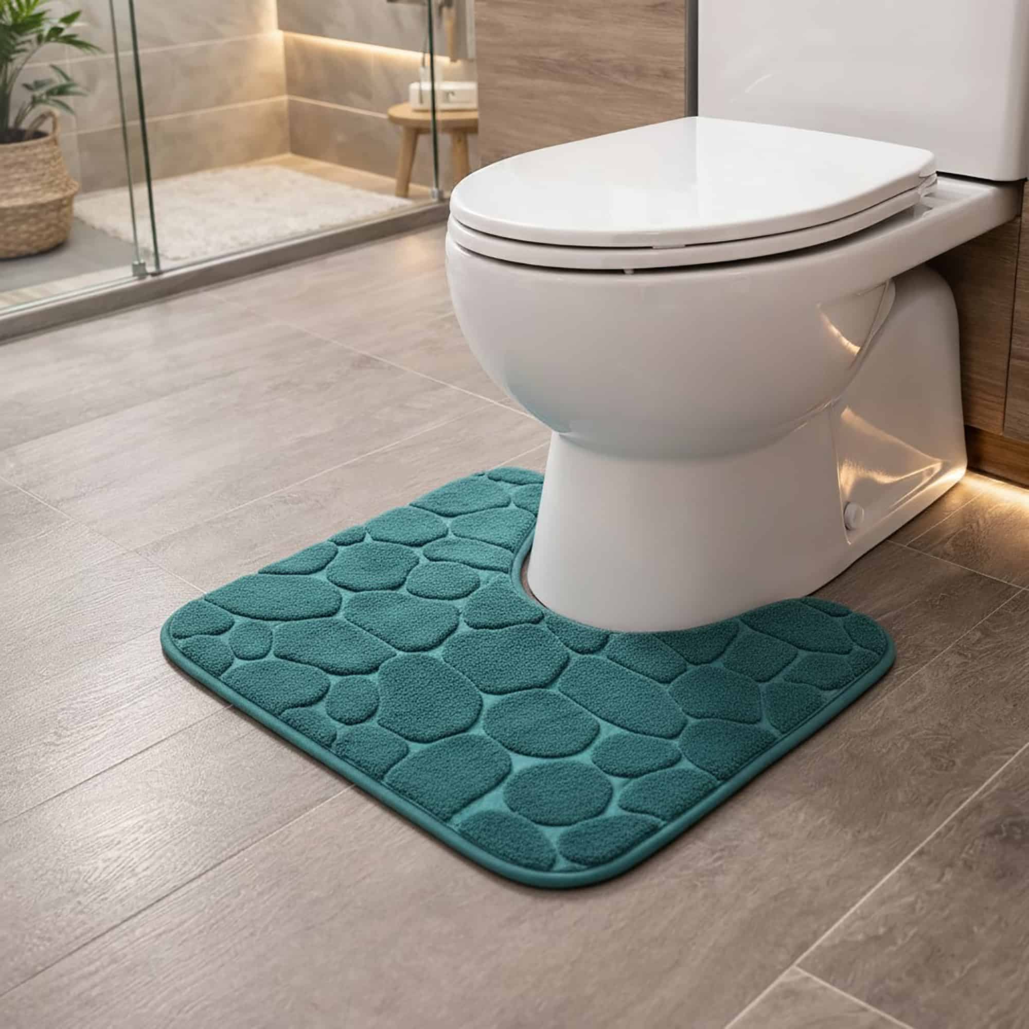 evideco-tapis-contour-wc-bleu-paon-mousse-galets-18x20 image 2