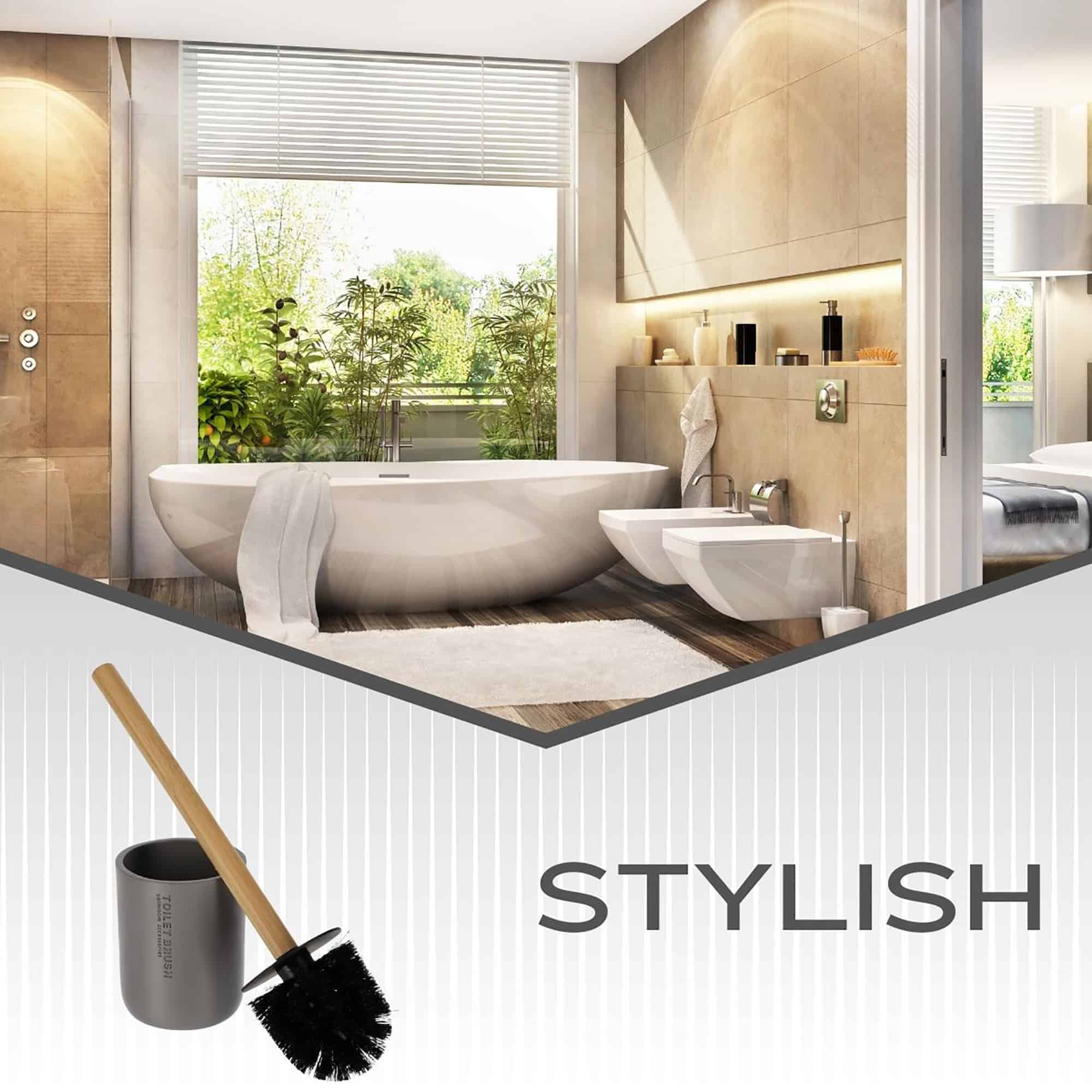 evideco-toilet-seats-brosse-wc-gris-mat-manche-bambou-polyresine image 5