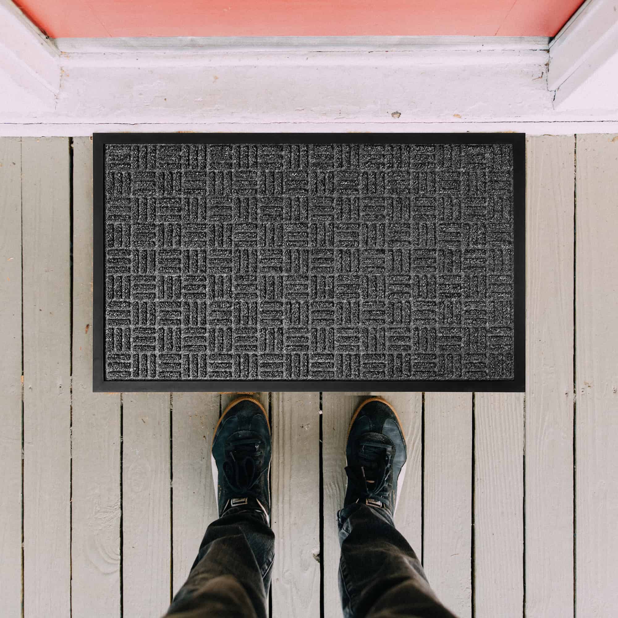 evideco-yvan-paillasson-damier-tapis-entr-e-gris-24x16 image 4