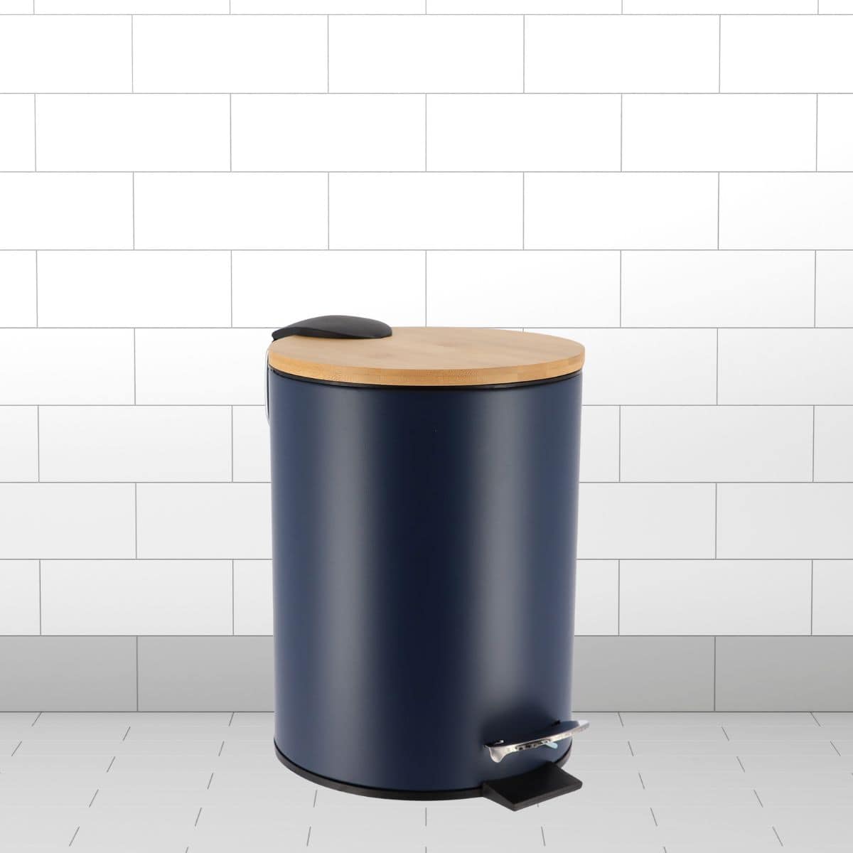 evideco-bleu-marine-6-pi-ces-set-salle-de-bain-bambou image 4