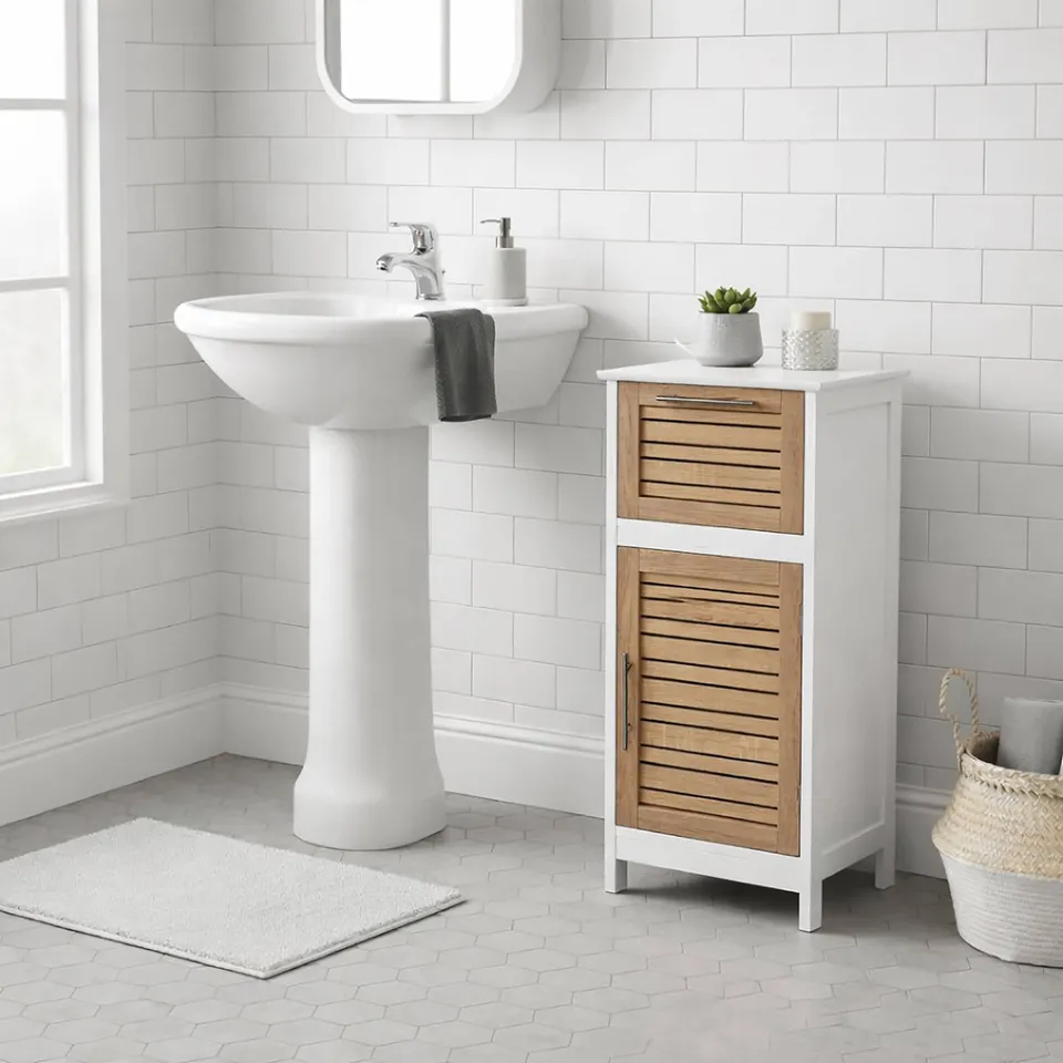 evideco-stockholm-meuble-salle-de-bain-blanc-ch-ne-compact image 1