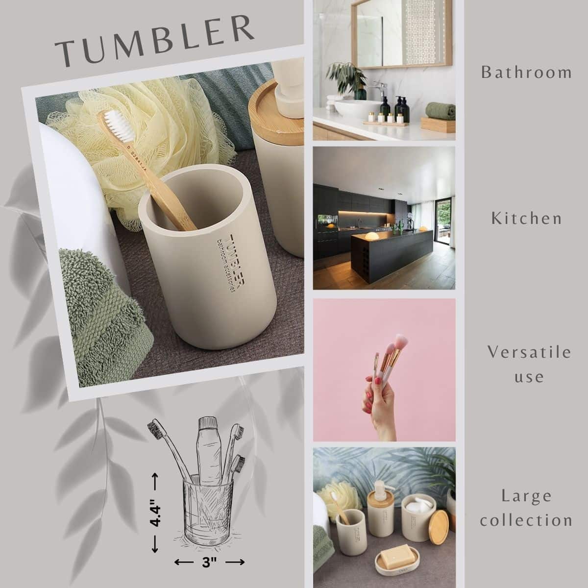 evideco-bathroom-accessories-gobelet-beige-mat-poly-r-sine image 2