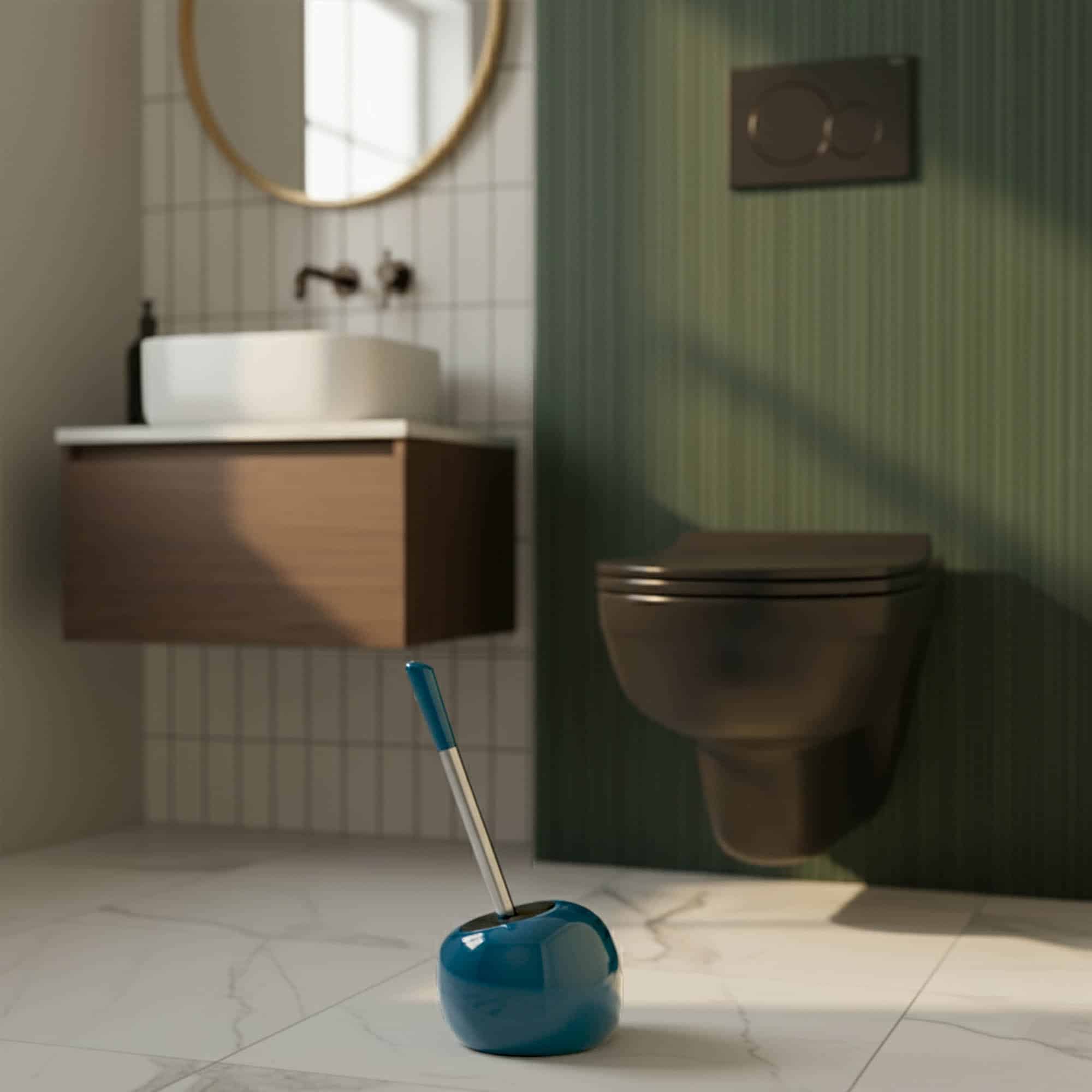 evideco-pise-brosse-wc-bleu-paon-avec-support-autoportant image 3