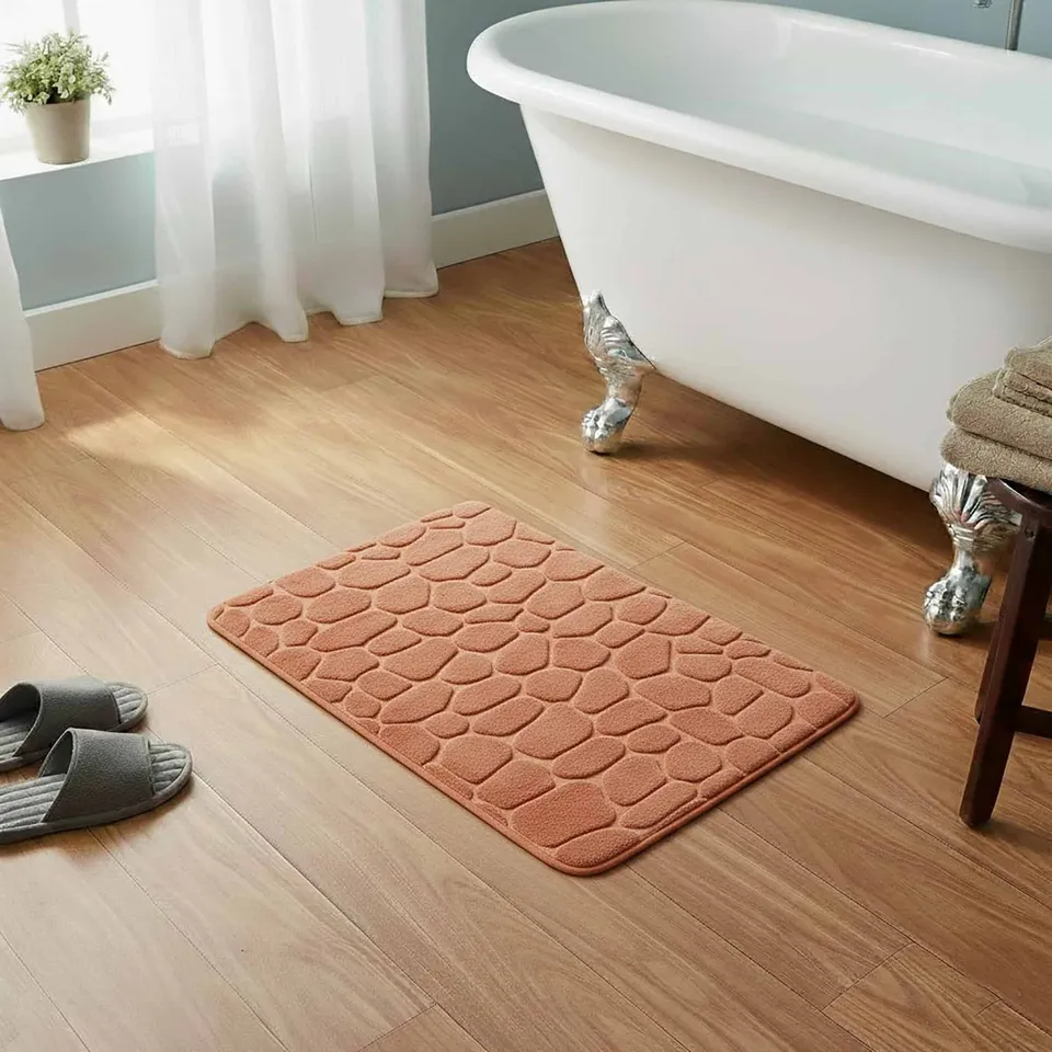 evideco-copper-pebble-32x20-tapis-bain-m-moire-cuivre image 1
