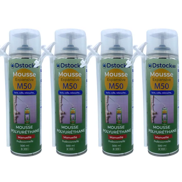 dstock60-mousse-expansive-manuelle-500-ml-lot-de-4-polyur-thane image 1