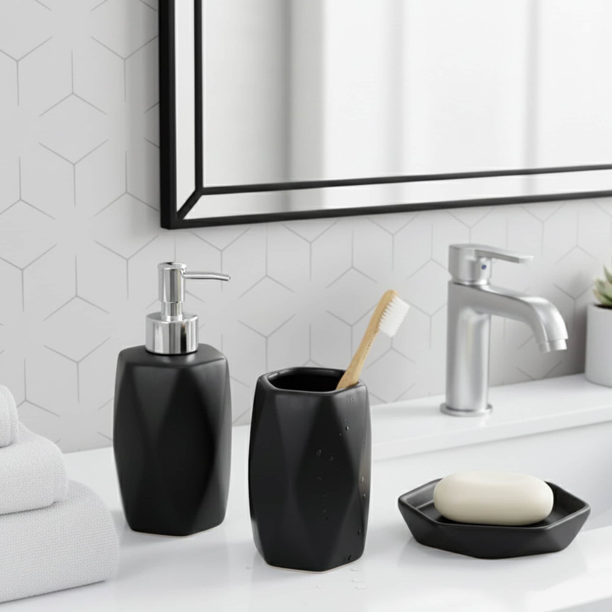 evideco-bathroom-accessories-gobelet-salle-de-bain-noir-diamant image 5