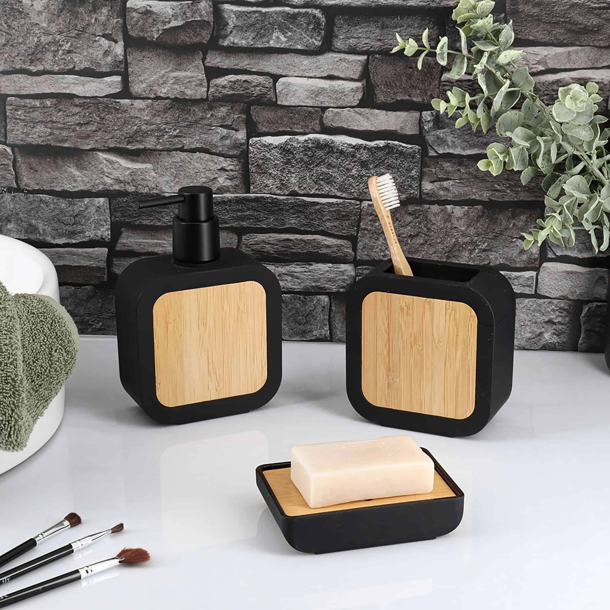 evideco-urban-porte-brosses-dents-noir-bambou-caoutchouc image 3