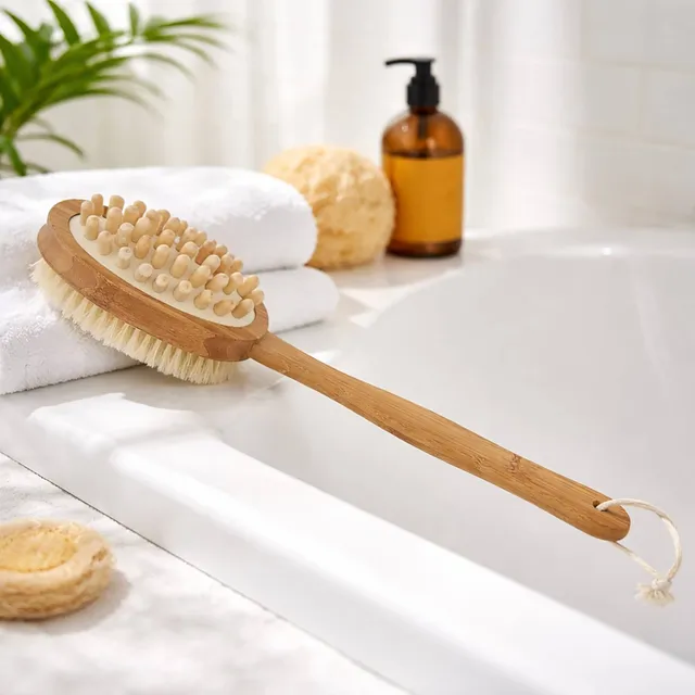 evideco-brosse-corps-bambou-double-face-manche-long-exfoliante image 1