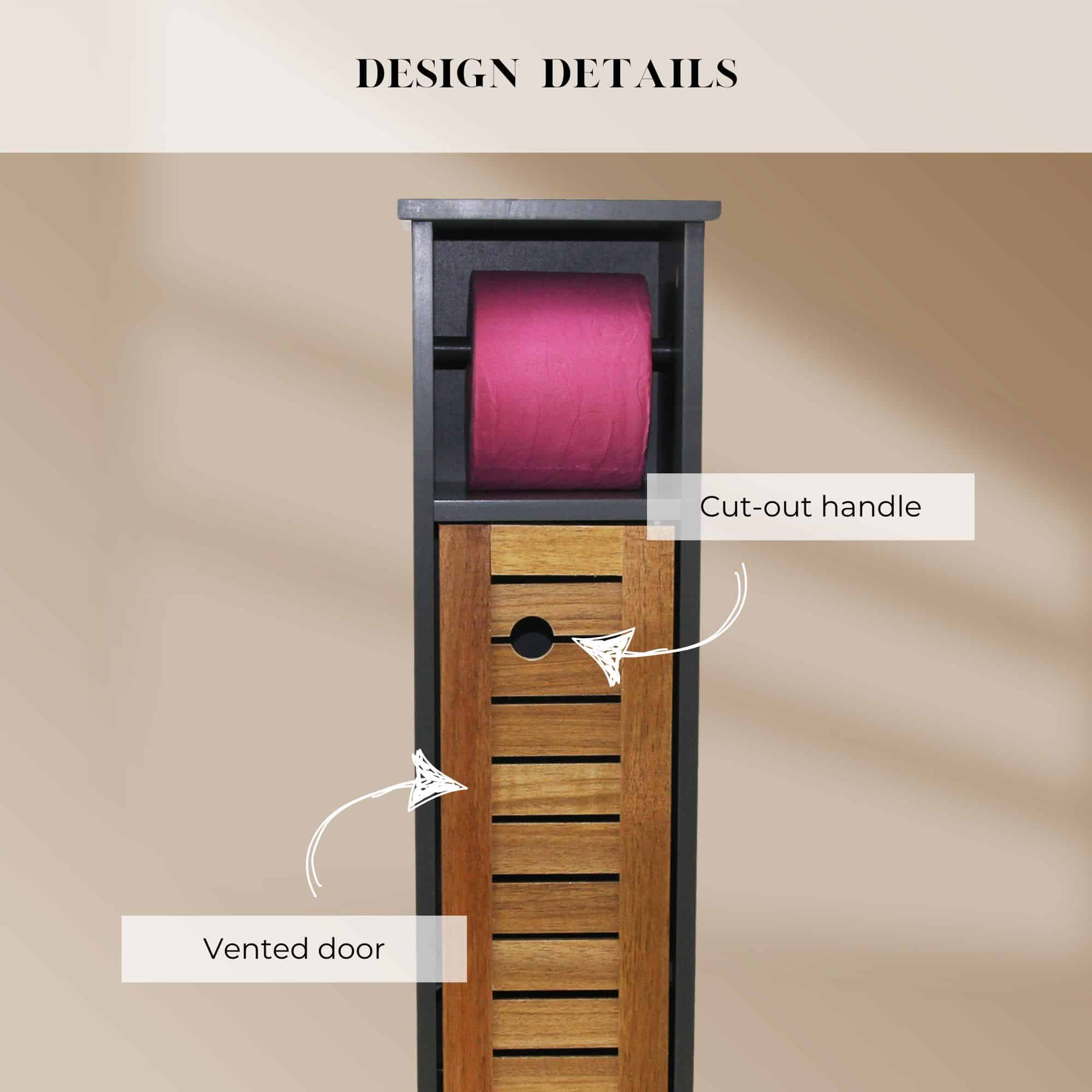 evideco-elements-meuble-wc-papier-toilette-marron-gris-6-rouleaux image 6