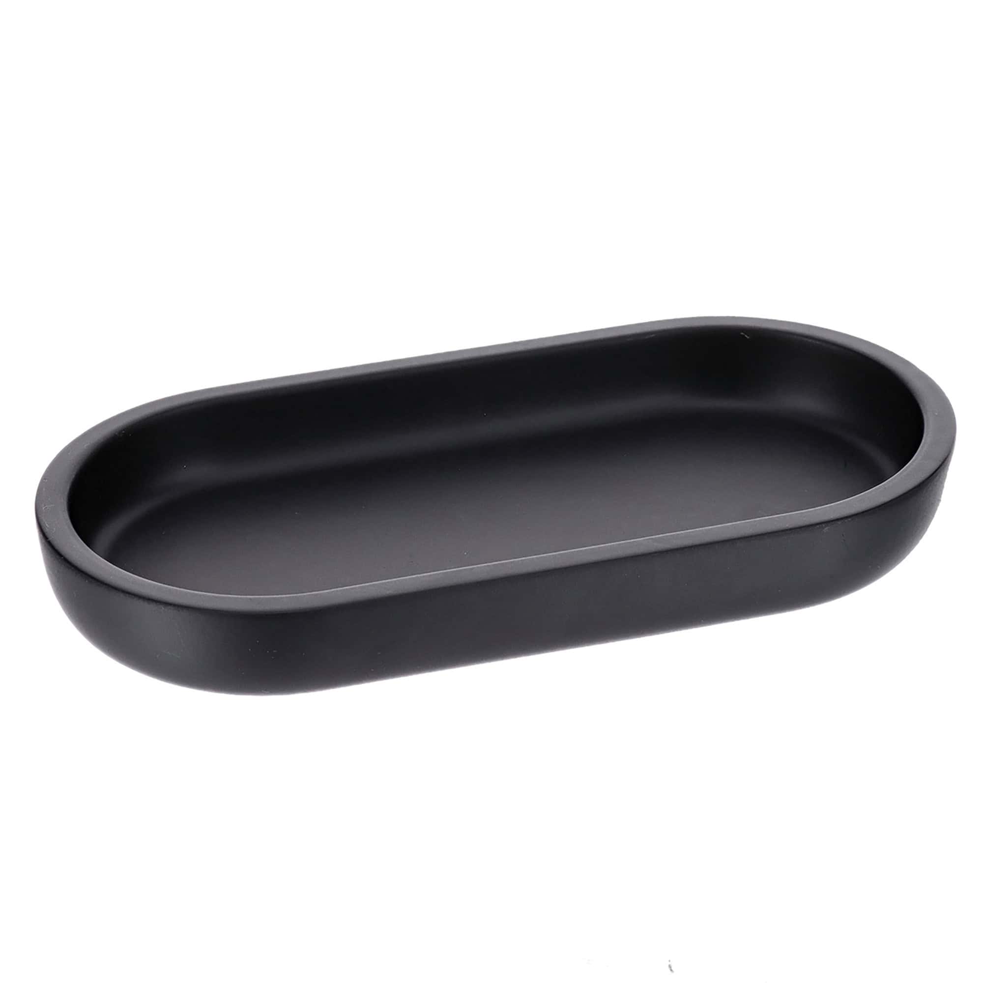evideco-plateau-salle-de-bain-ovale-noir-polyresine image 8