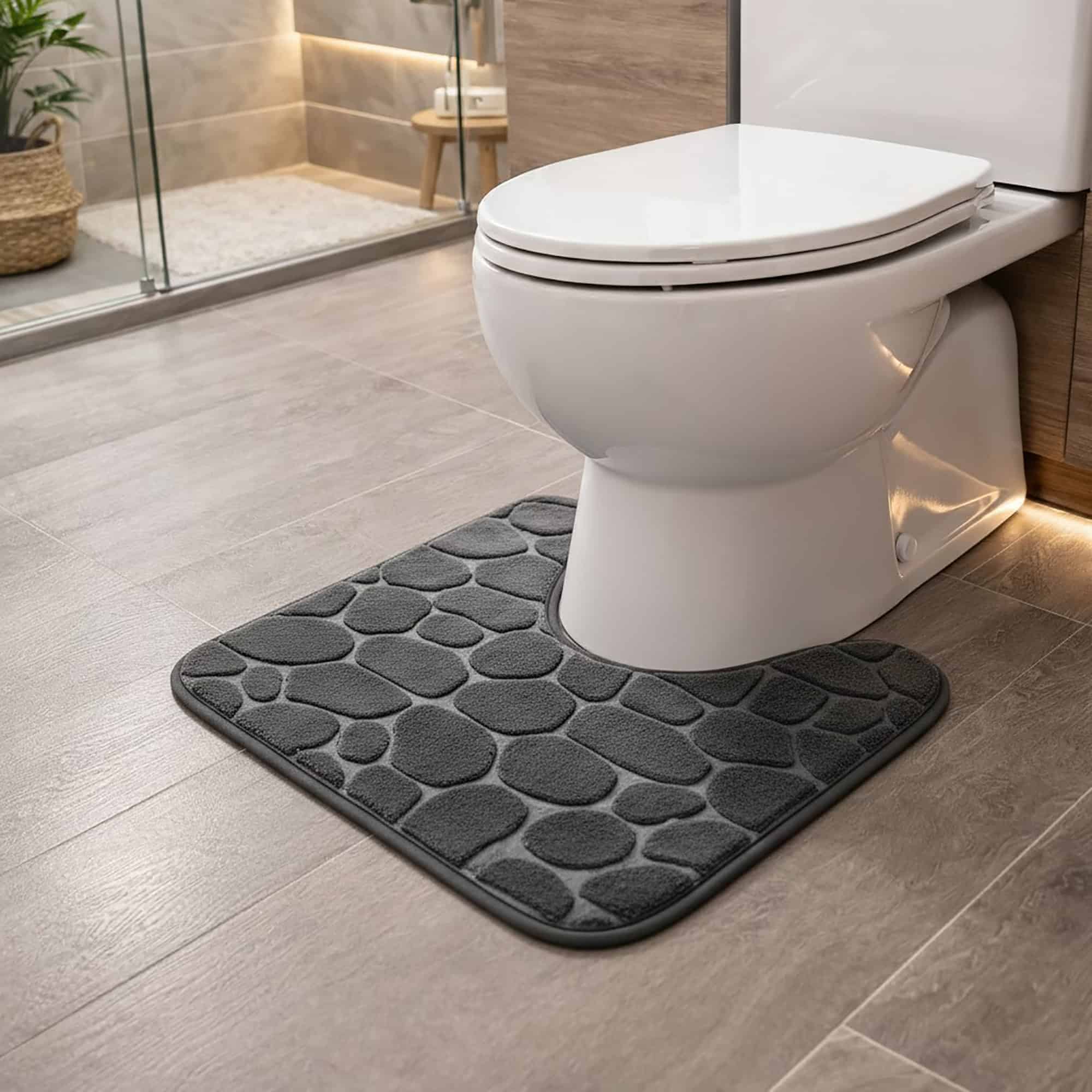 evideco-tapis-contour-wc-m-moire-gris-fonc-galets-46x51-cm image 2