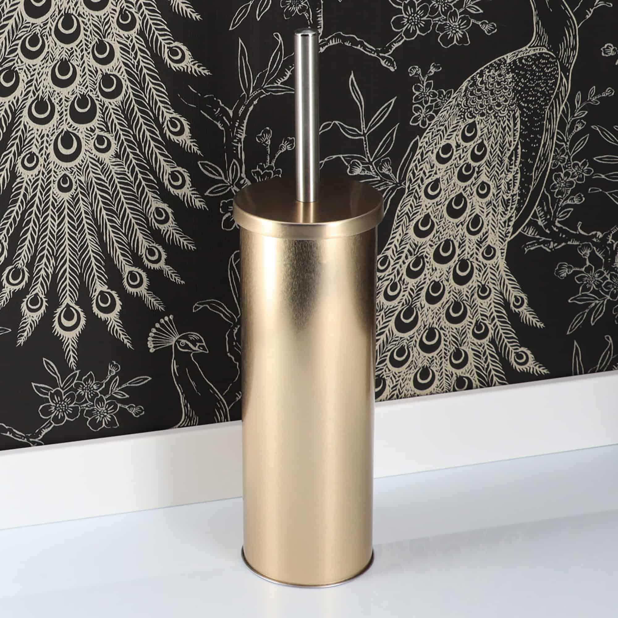 evideco-toilet-seats-brosse-wc-dor-manche-inox-t-te-rempla-able image 2