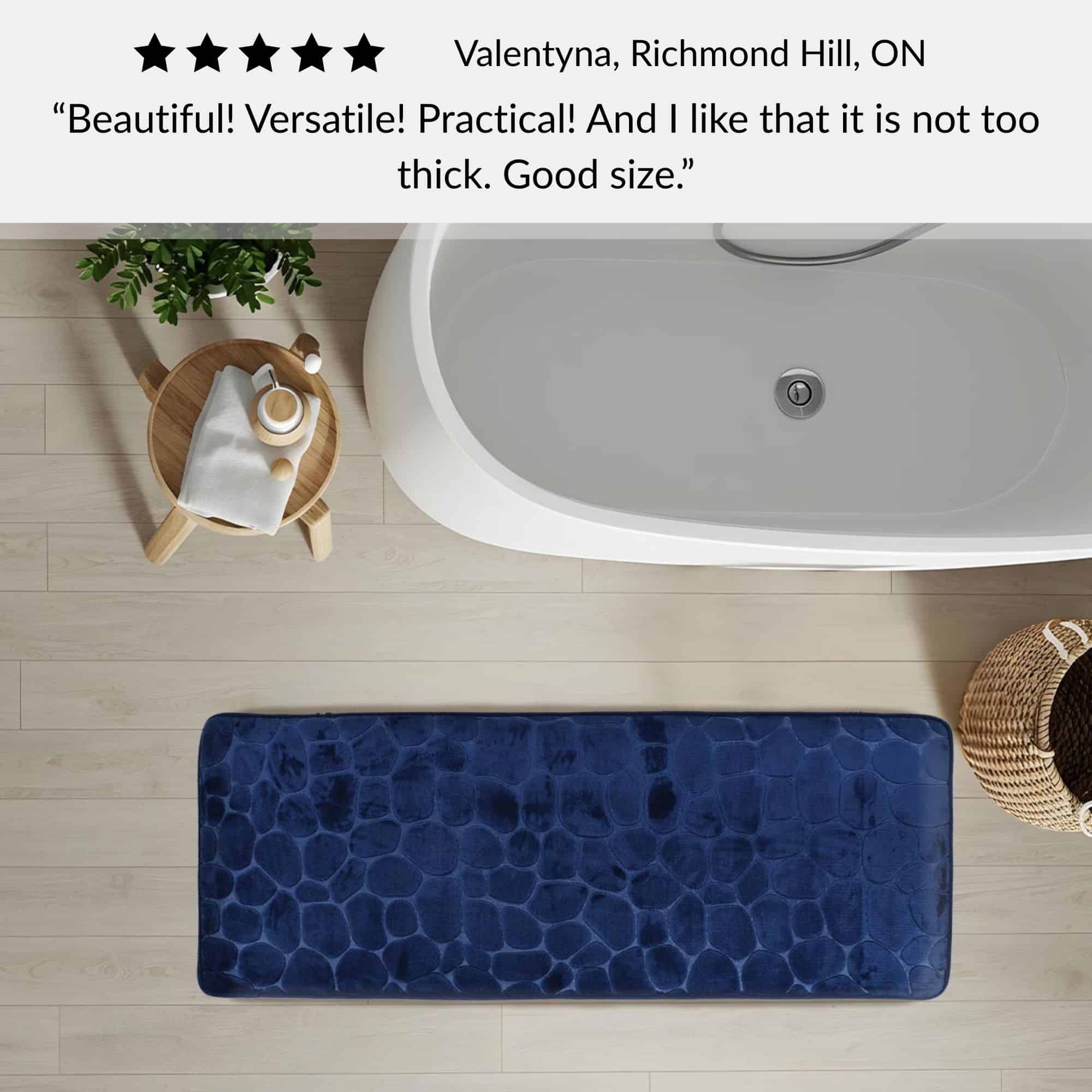 evideco-memory-foam-runner-tapis-de-bain-bleu-marine-122x46-cm image 7