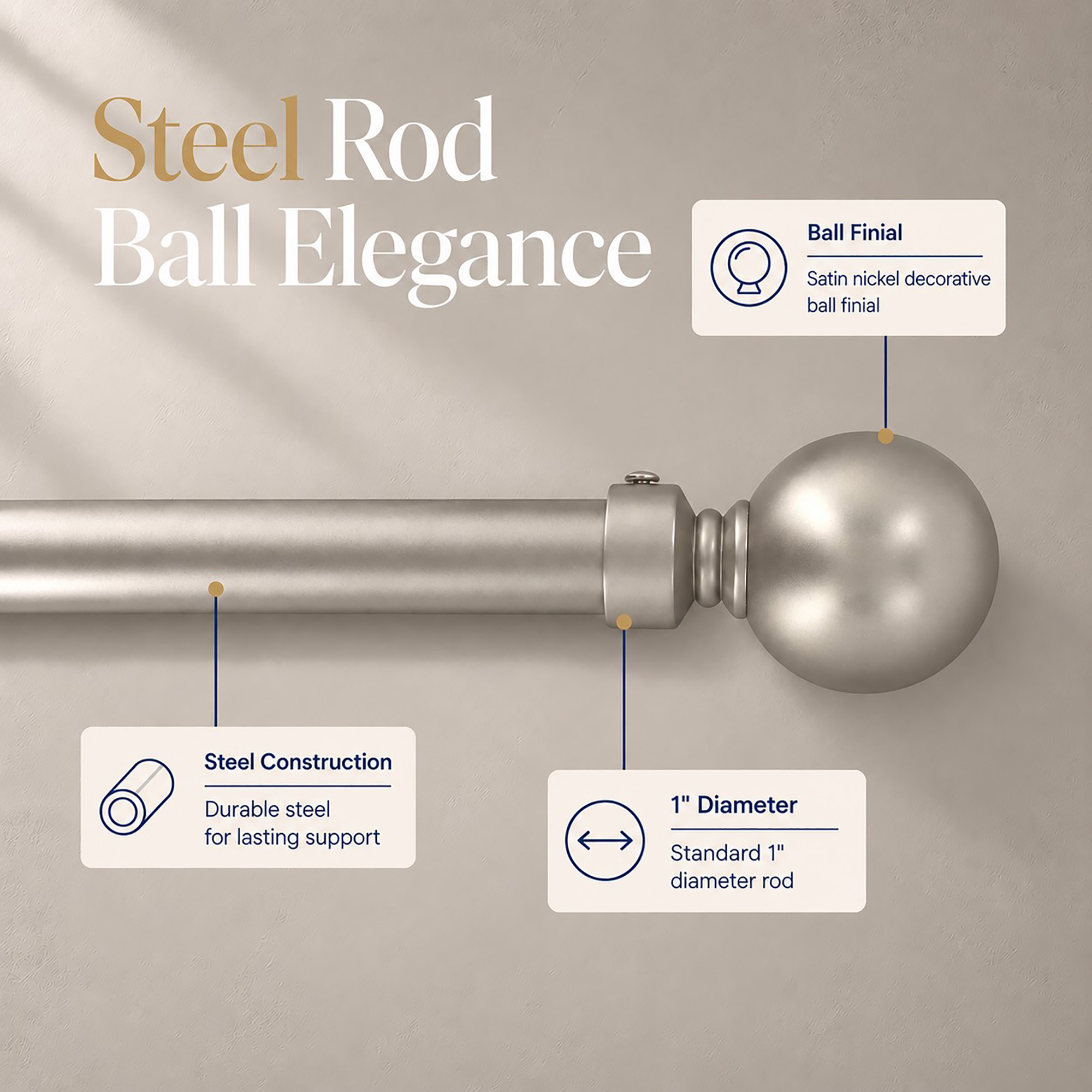 evideco-home-accessories-tringle-rideau-argent-127-208-cm-boule image 5