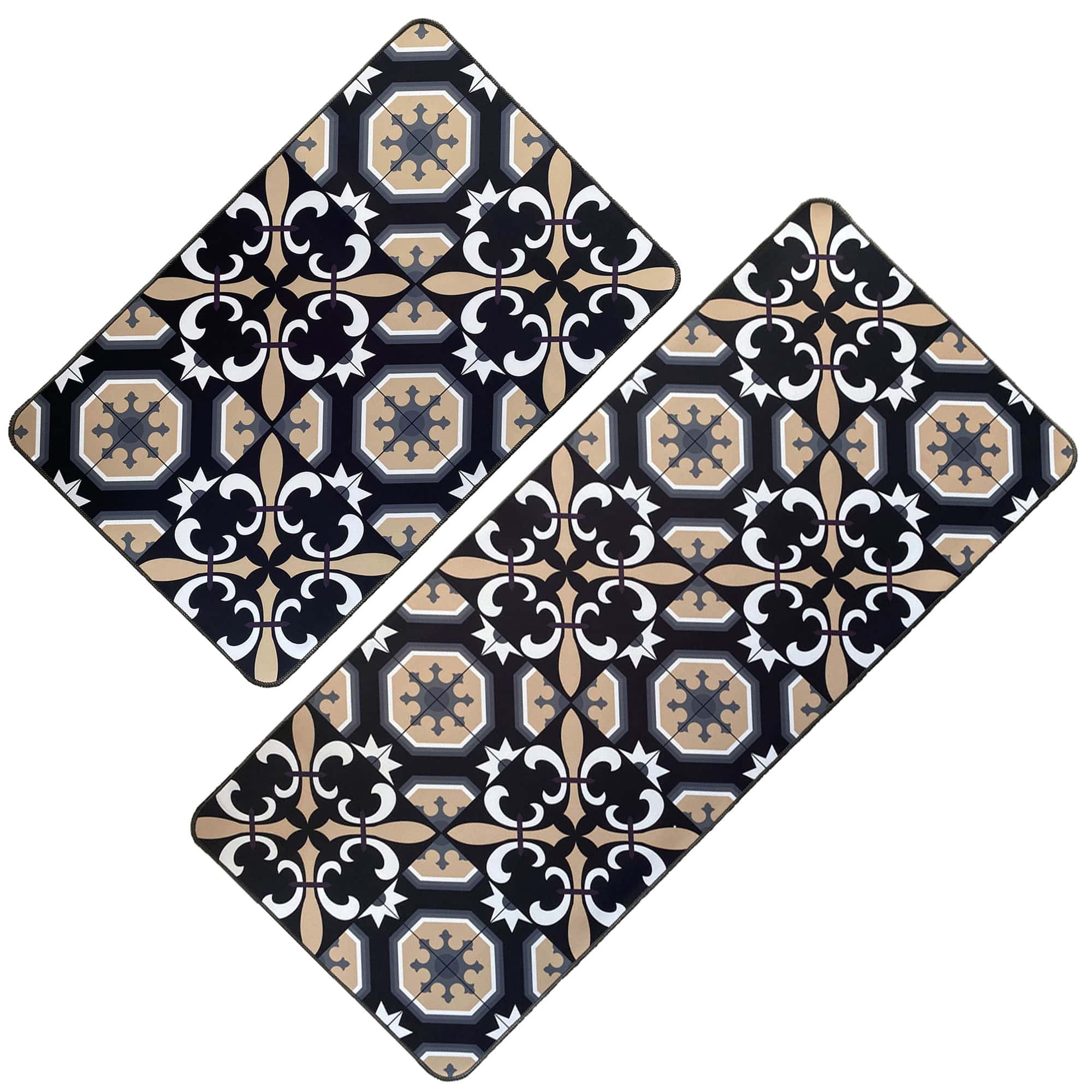 evideco-home-accessories-carmen-tapis-cuisine-noir-beige-lot-2 image 1