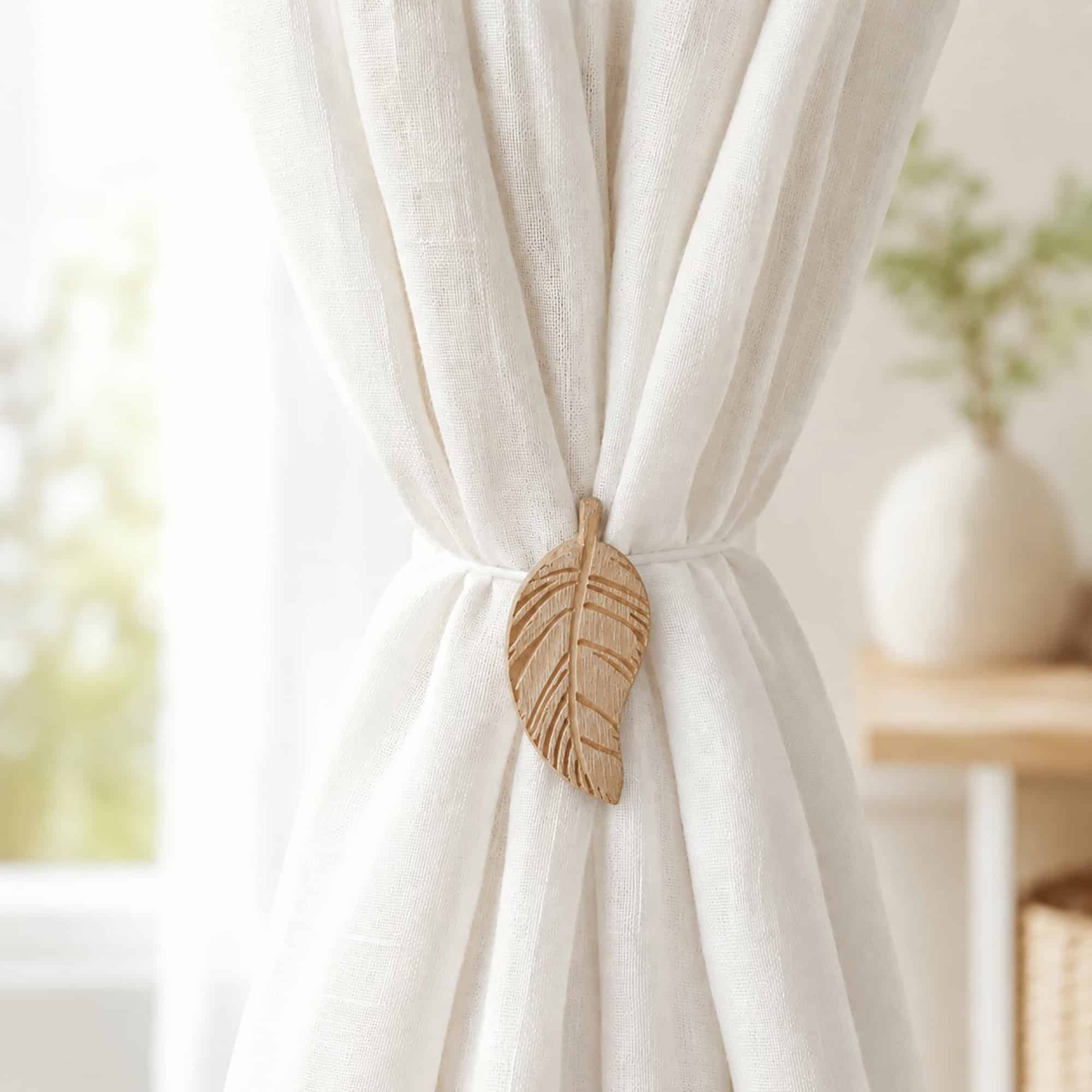 evideco-home-accessories-embrasse-rideau-feuille-bois-magnetique image 1