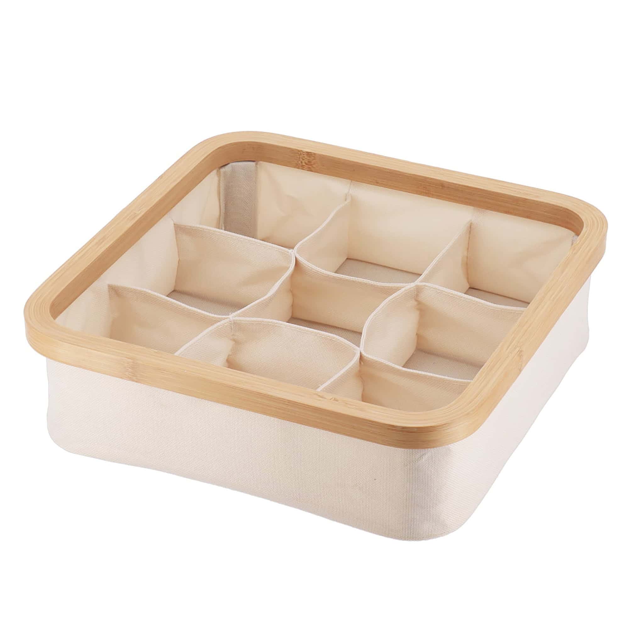evideco-panier-rangement-cru-pliable-9-cases-bambou image 8