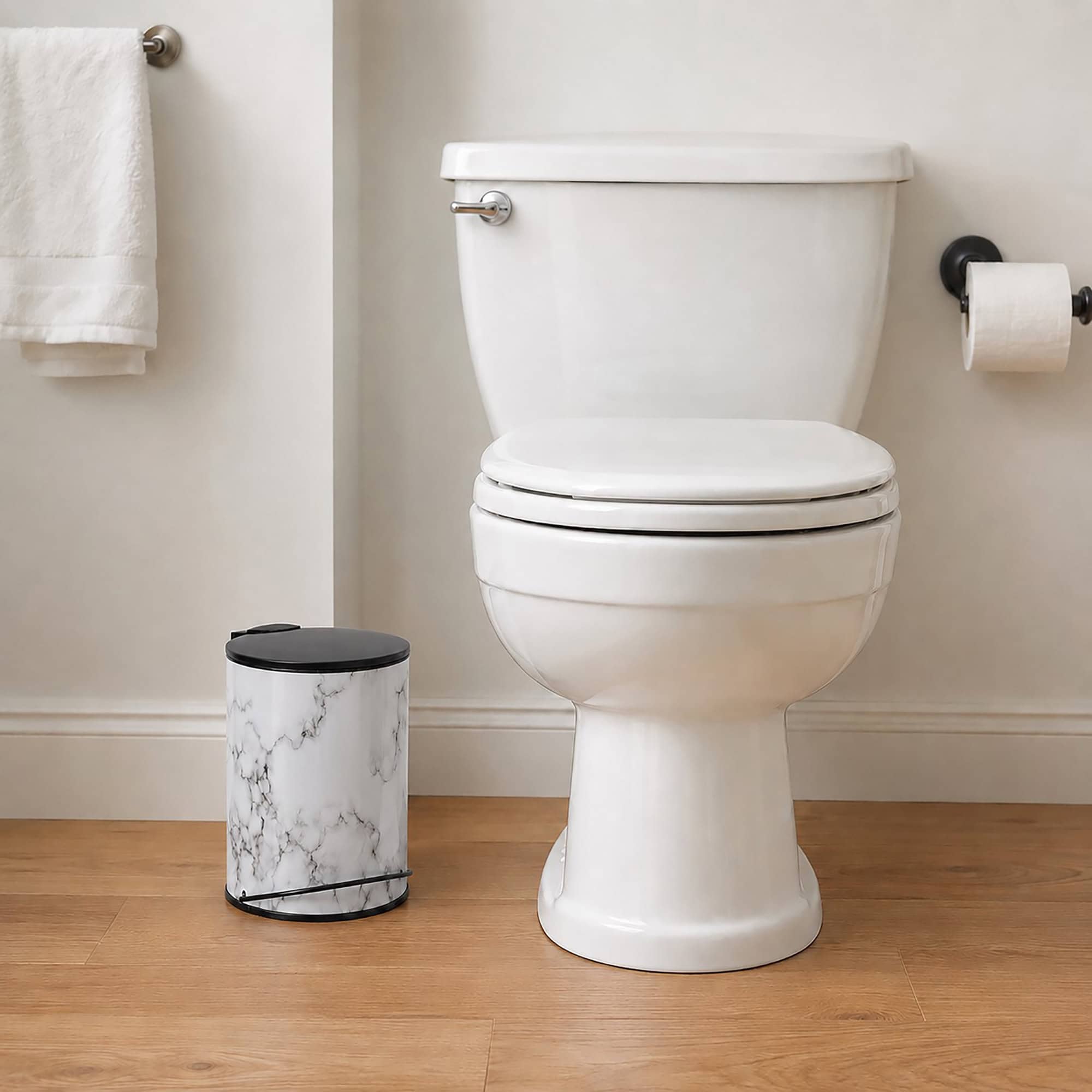 evideco-carrara-noir-poubelle-salle-de-bain-3l-noir image 1