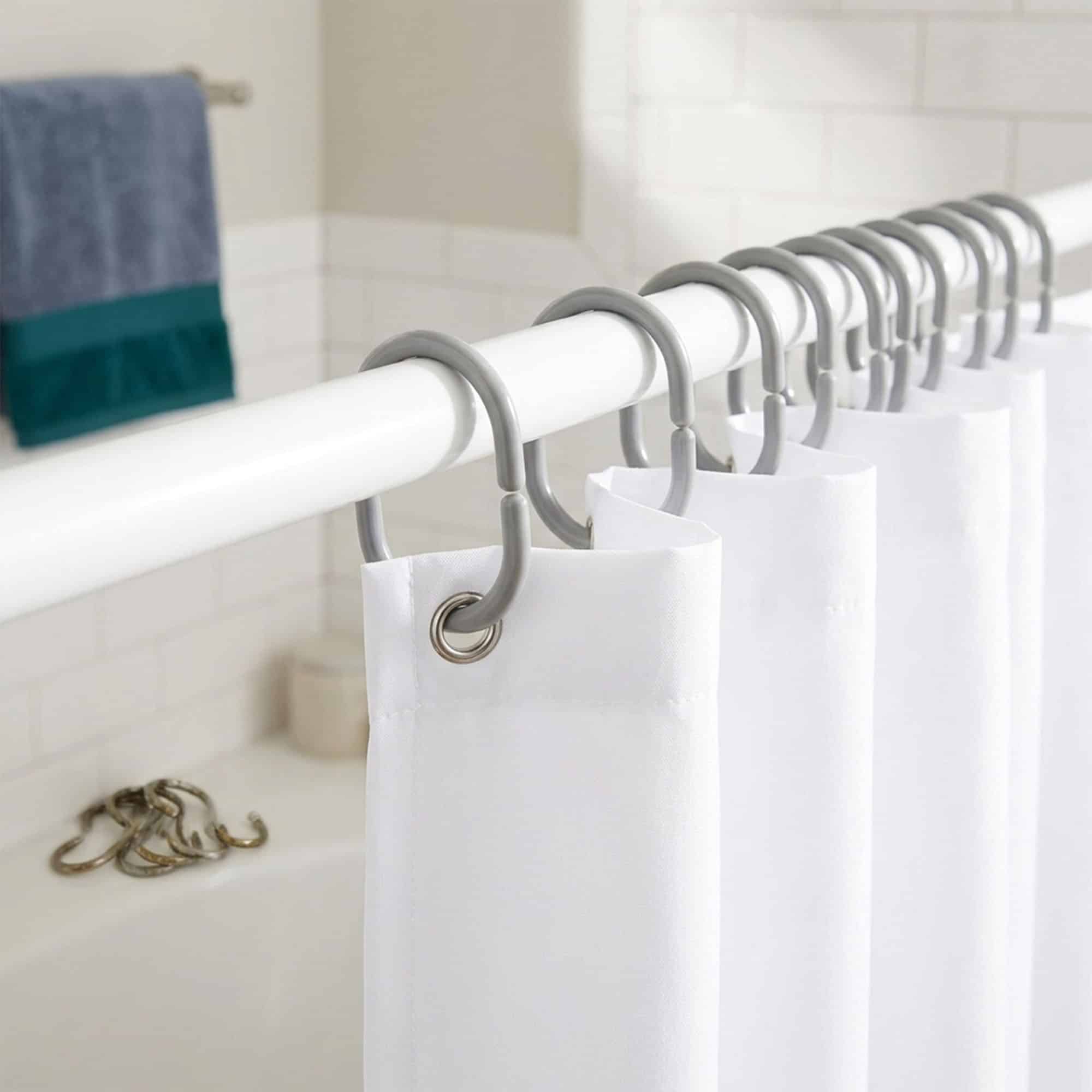 evideco-shower-accessories-anneau-rideau-douche-gris-perle-lot-12 image 2
