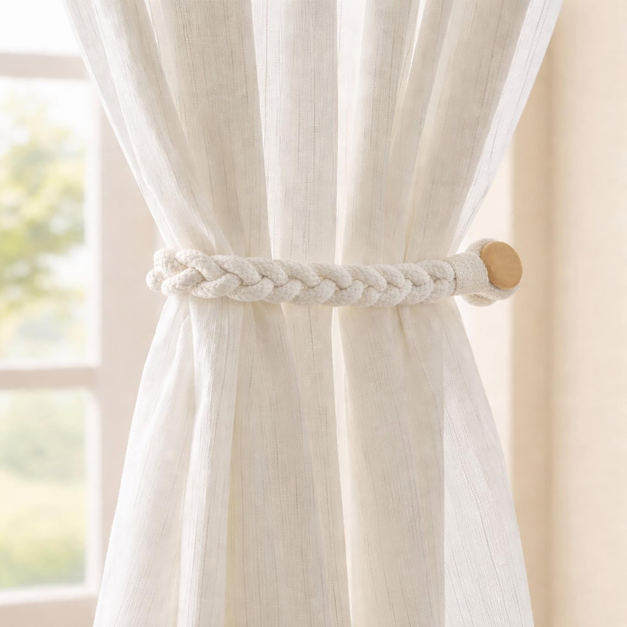 evideco-embrasse-rideau-tress-e-magn-tique-cru-48-cm image 1