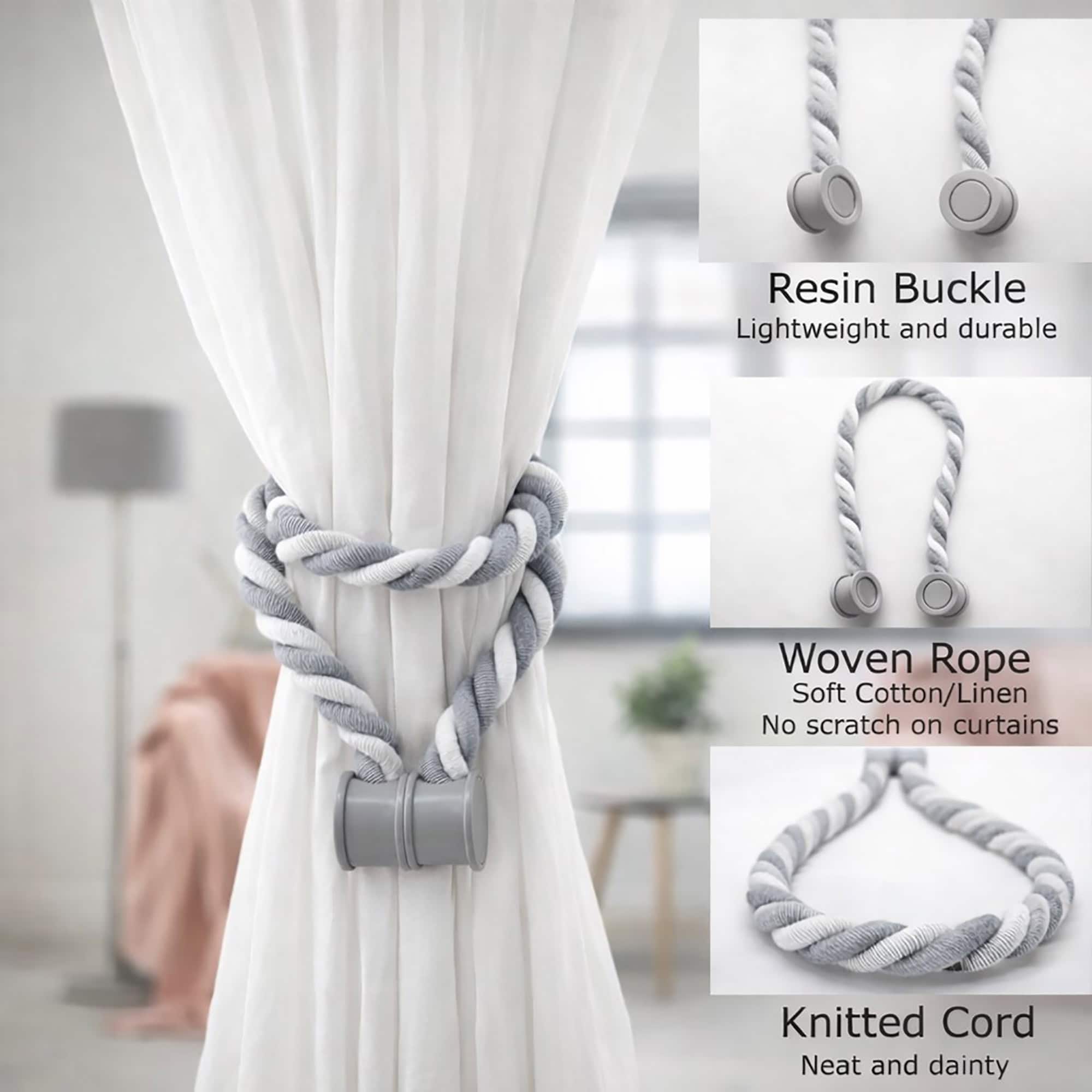 evideco-home-accessories-embrasse-corde-tress-e-grise-lot-2 image 6