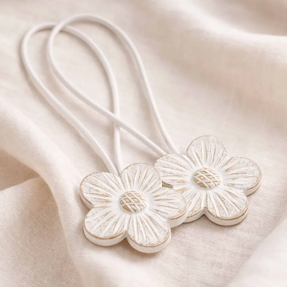 evideco-home-accessories-lot-2-embrasses-rideaux-fleur-blanc-dor-magn-tique image 1