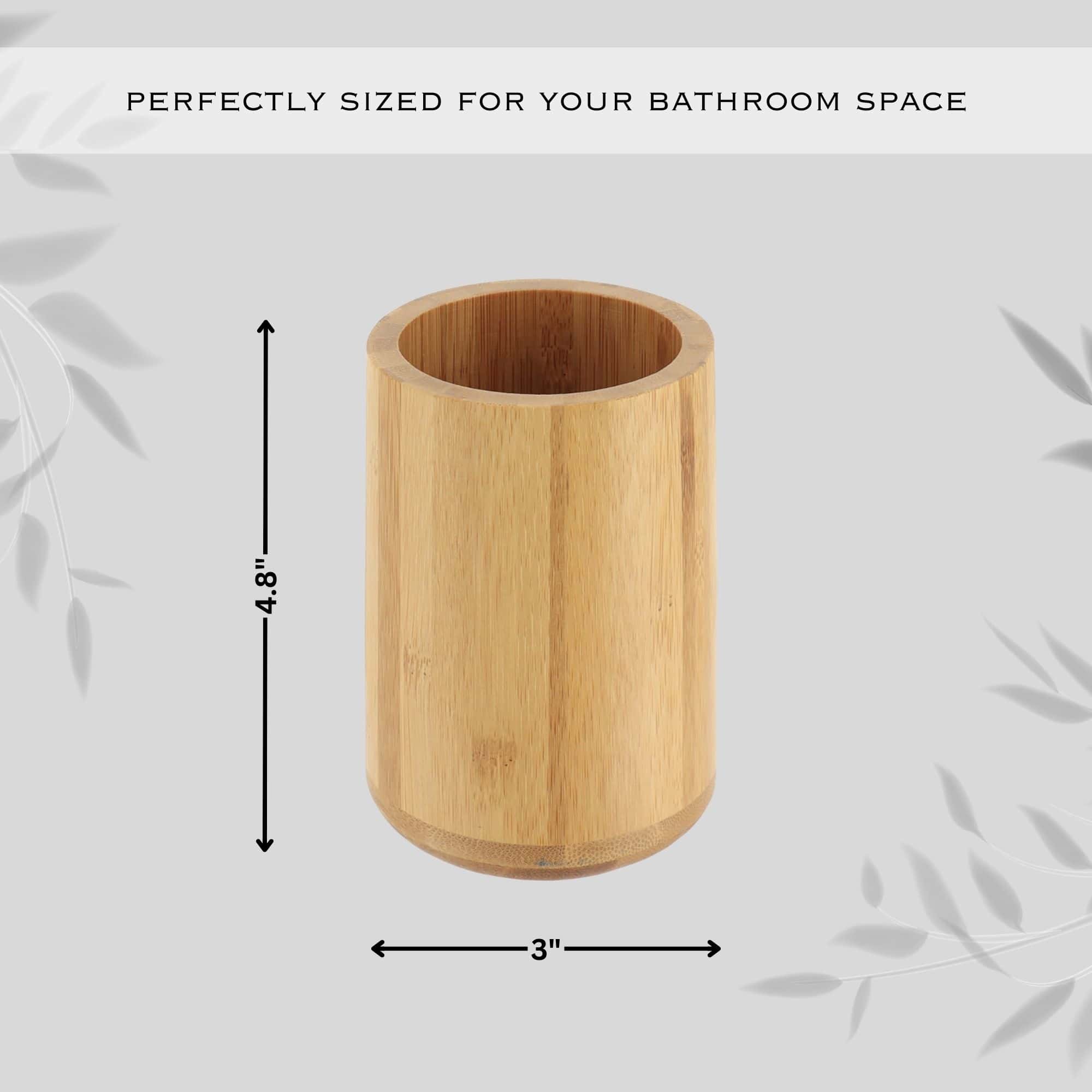 evideco-bathroom-gobelet-bambou-porte-brosse-dents-naturel image 5