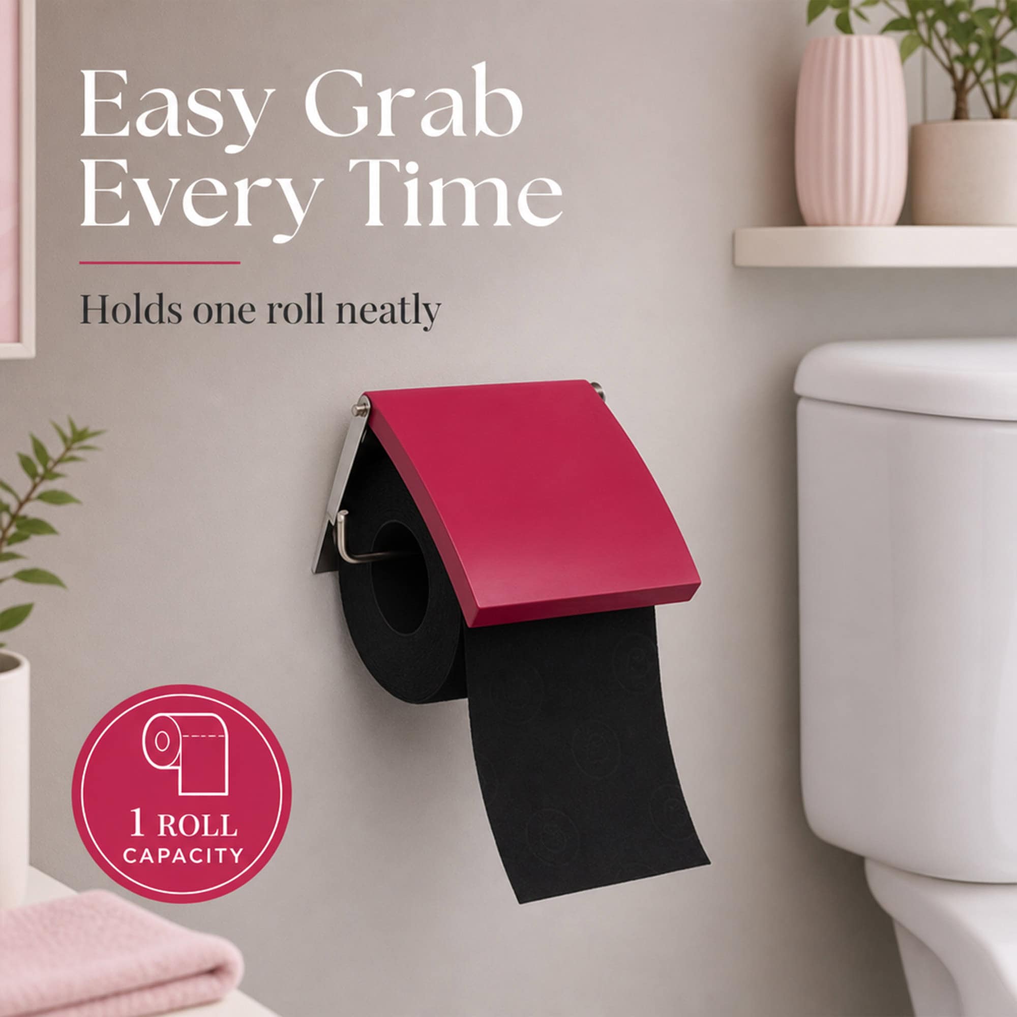 evideco-d-rouleur-papier-toilette-fuchsia-porte-rouleau-mural image 6