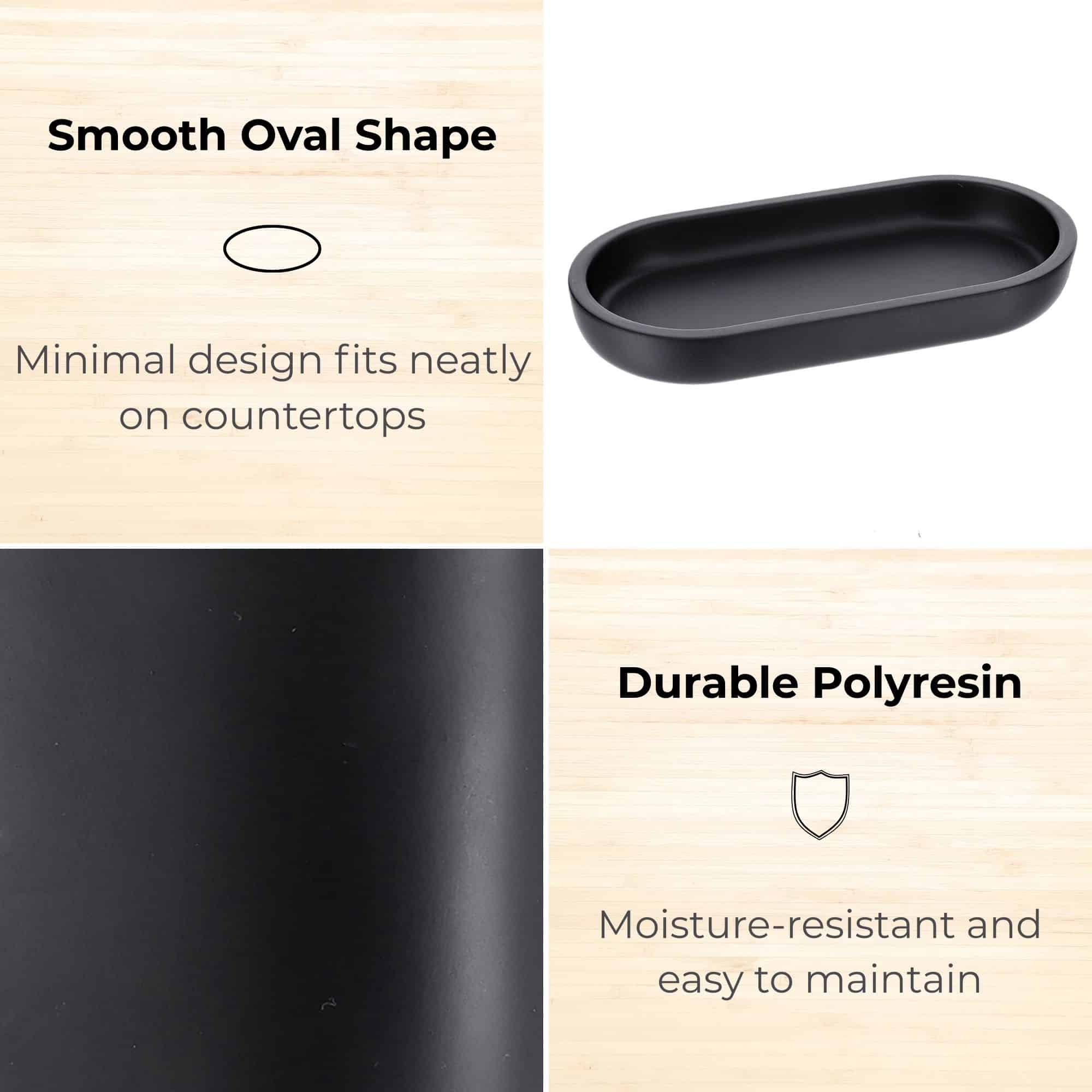 evideco-plateau-salle-de-bain-ovale-noir-polyresine image 3
