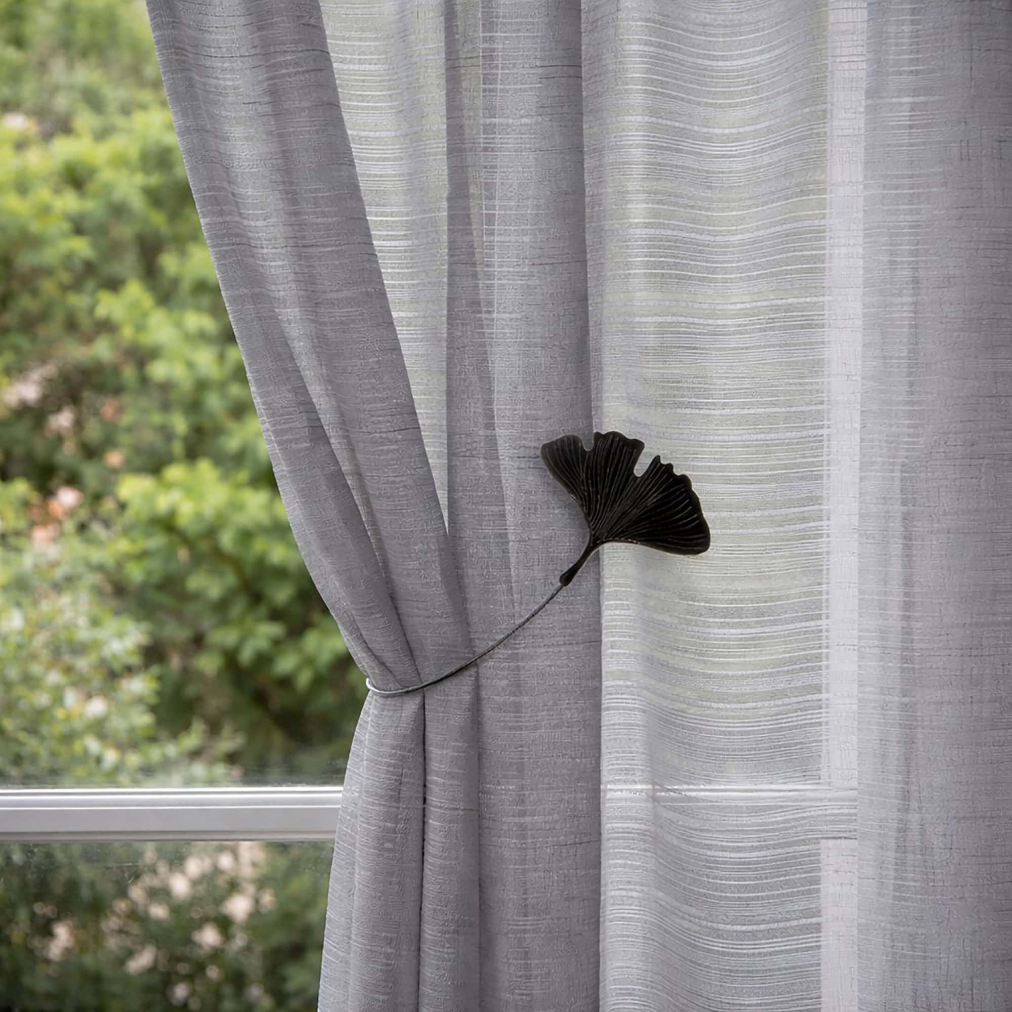 evideco-home-accessories-embrasse-rideau-magn-tique-noire-ginkgo image 3