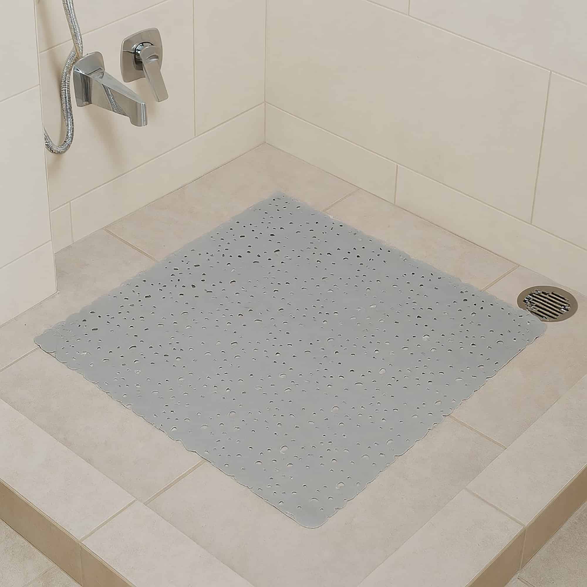 evideco-bubbles-tapis-douche-carr-gris-perle-50x50-cm-pvc image 2