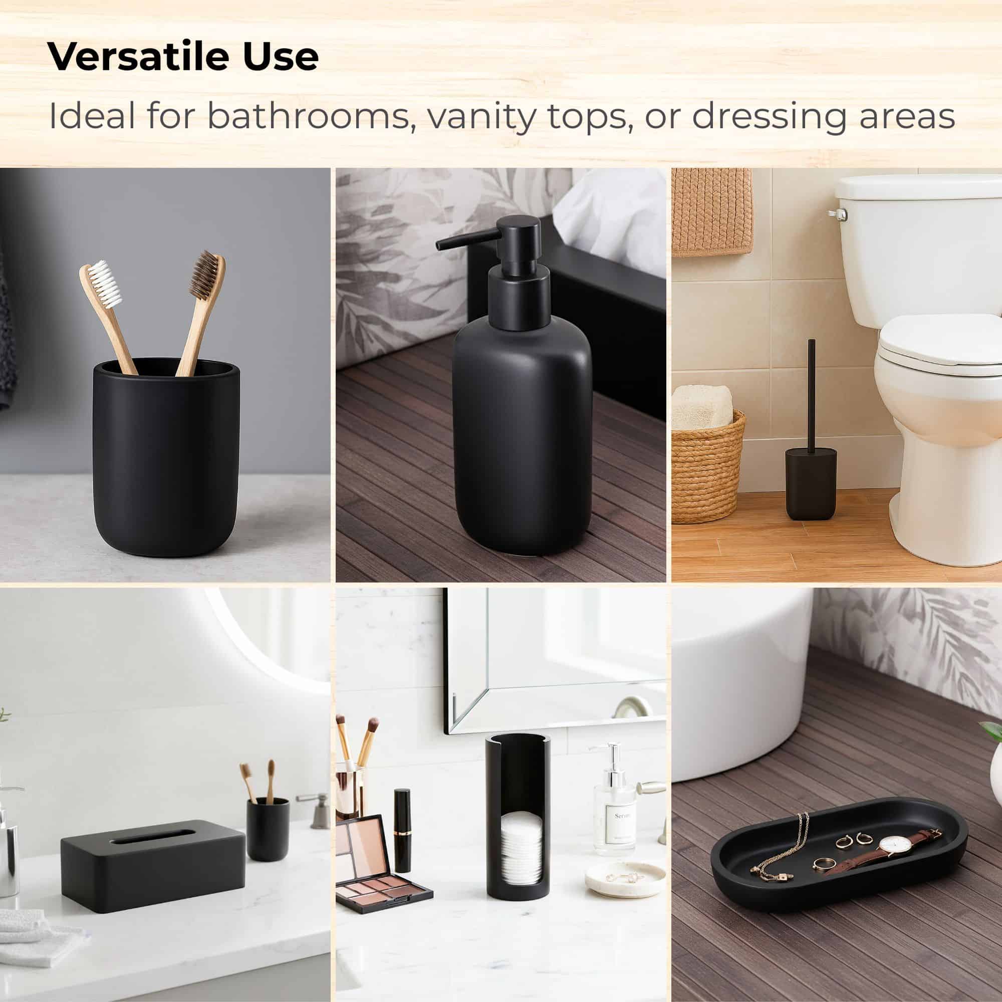 evideco-bathroom-accessories-ensemble-salle-de-bain-noir-6-pi-ces image 6