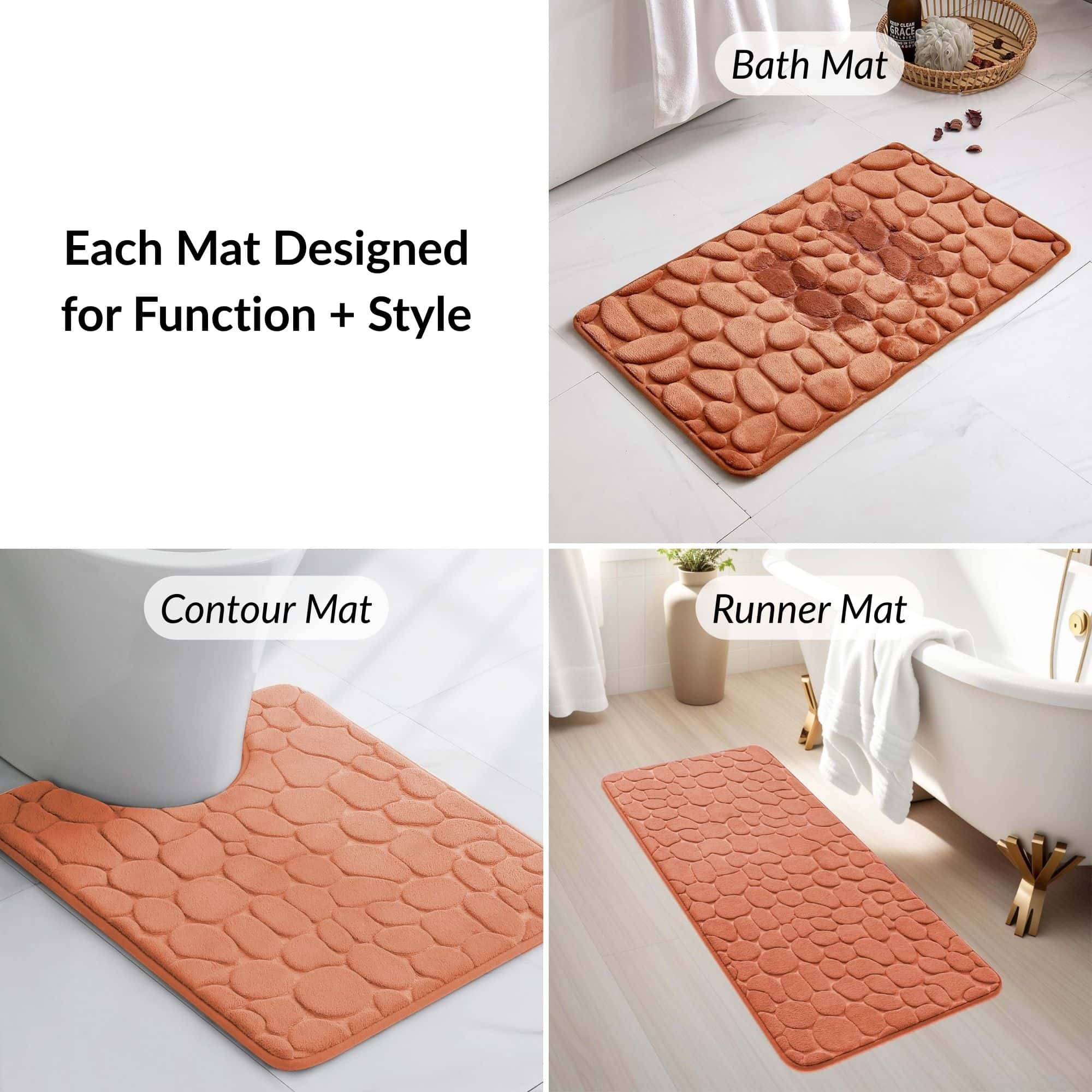 evideco-bathroom-mats-tapis-bain-memoire-cuivre-3-pieces image 4