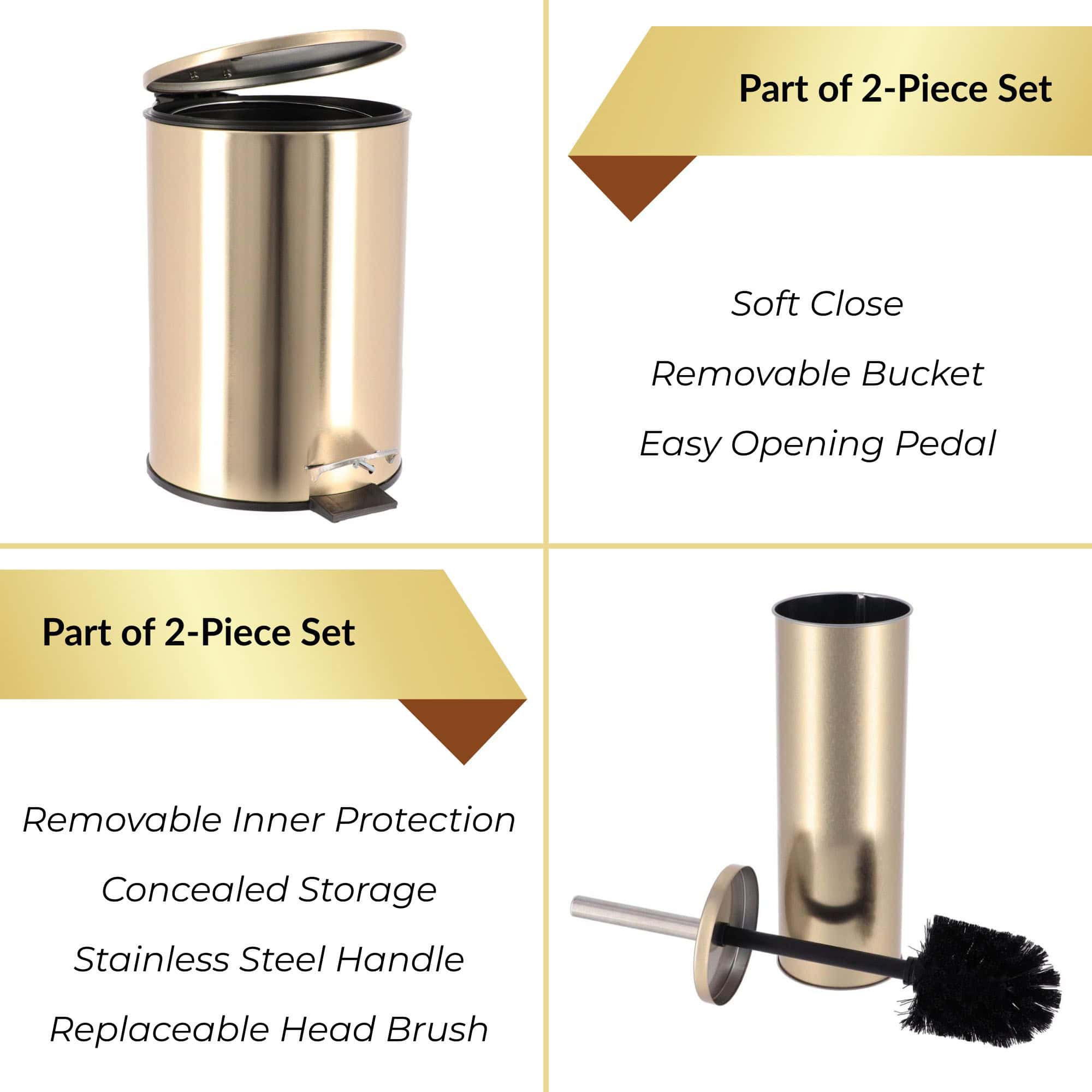 evideco-set-salle-de-bain-poubelle-3l-brosse-wc-dor-bross image 3