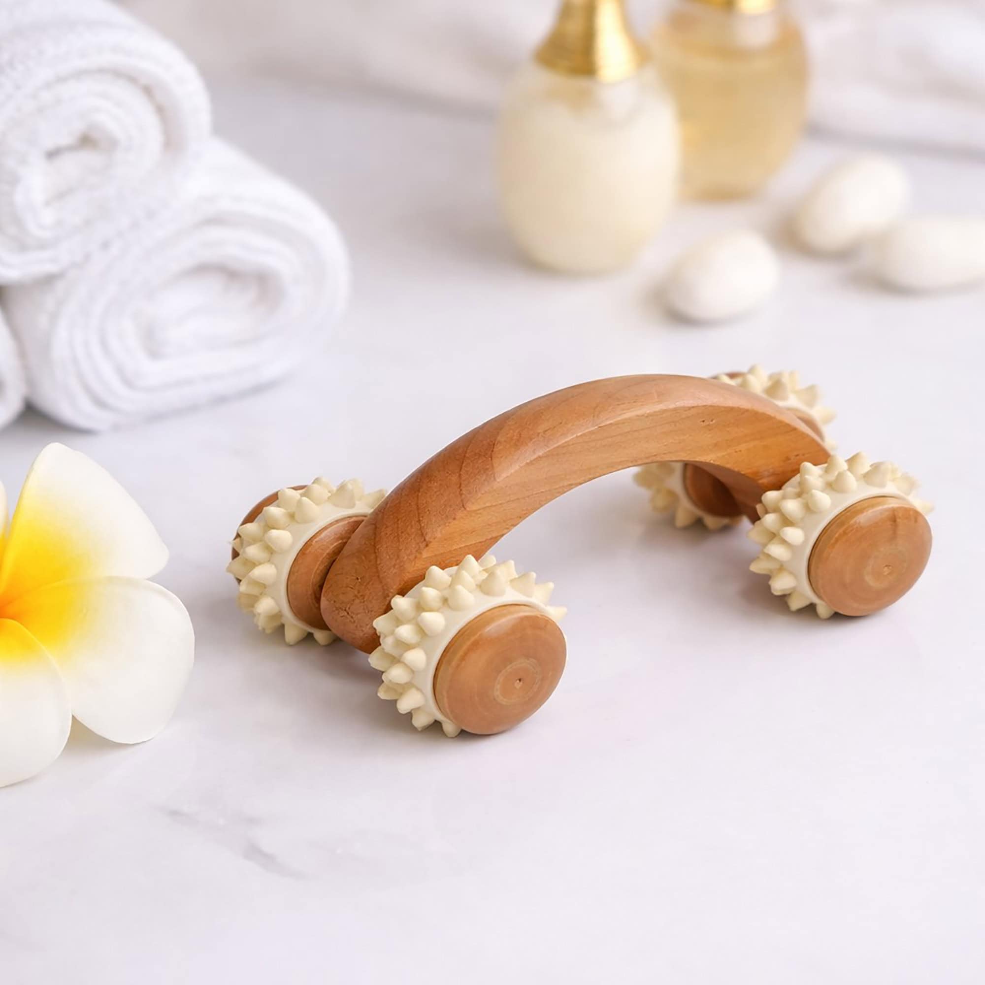 evideco-spa-wellness-rouleau-massage-bois-manuel-4-picots image 4