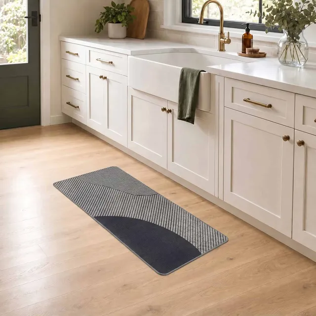 evideco-home-accessories-tapis-cuisine-gris-g-om-trique-20x48 image 1