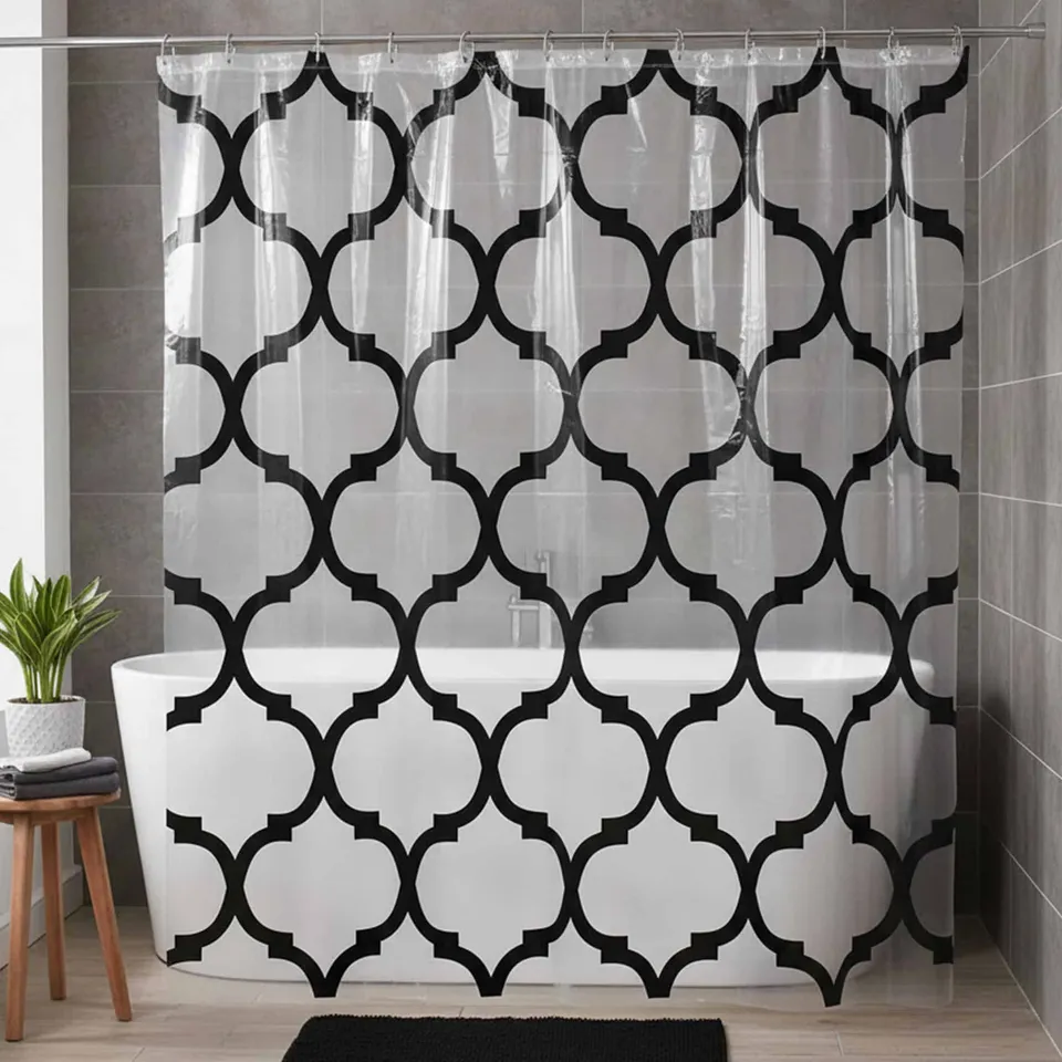evideco-shower-rideau-douche-peva-transparent-arabesque-noir-180x180 image 1