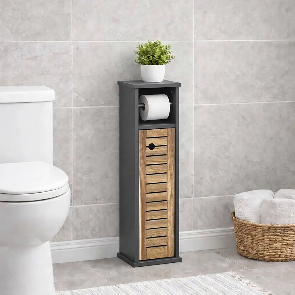 evideco-elements-meuble-wc-papier-toilette-marron-gris-6-rouleaux image 1