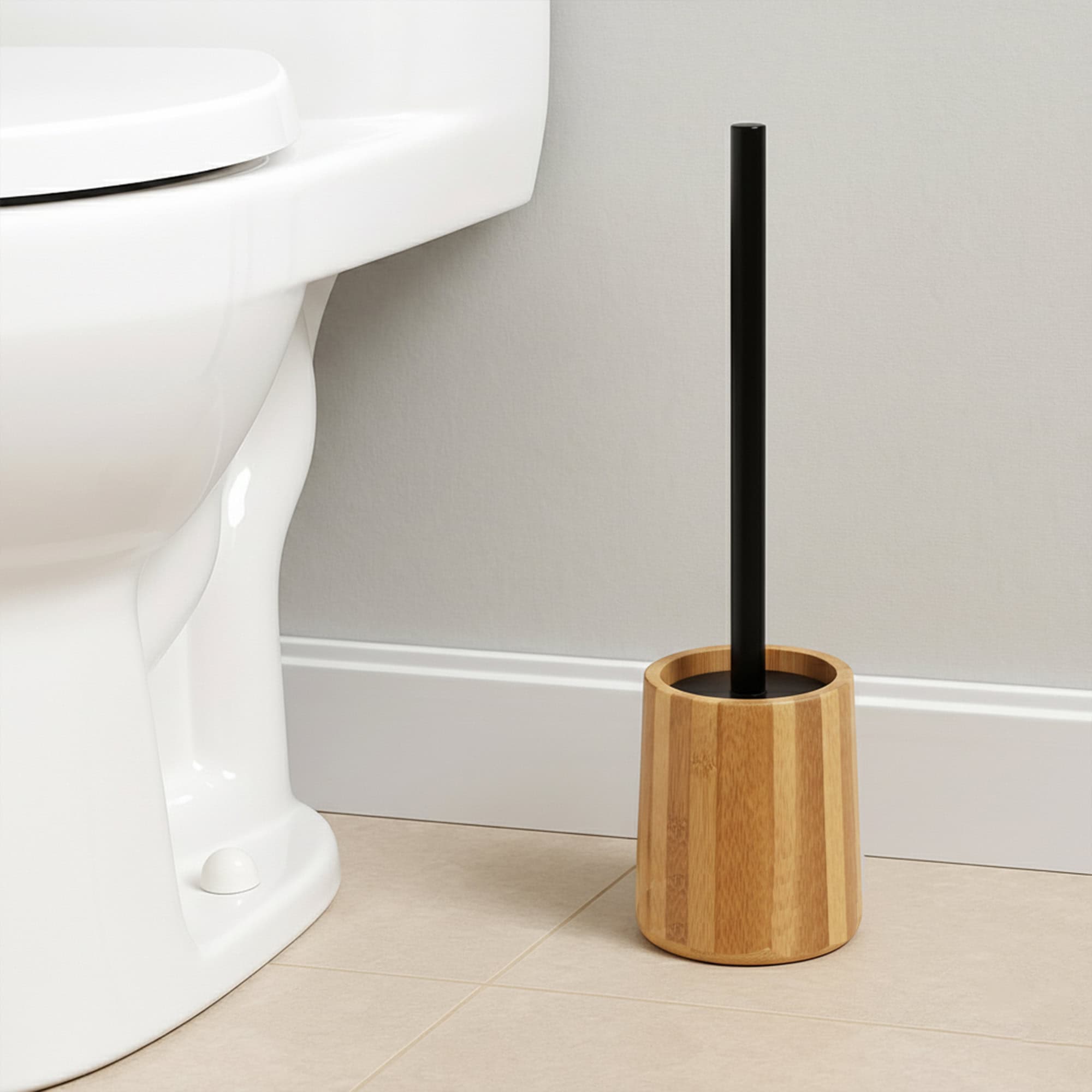 evideco-brosse-wc-bambou-support-manche-noir image 1