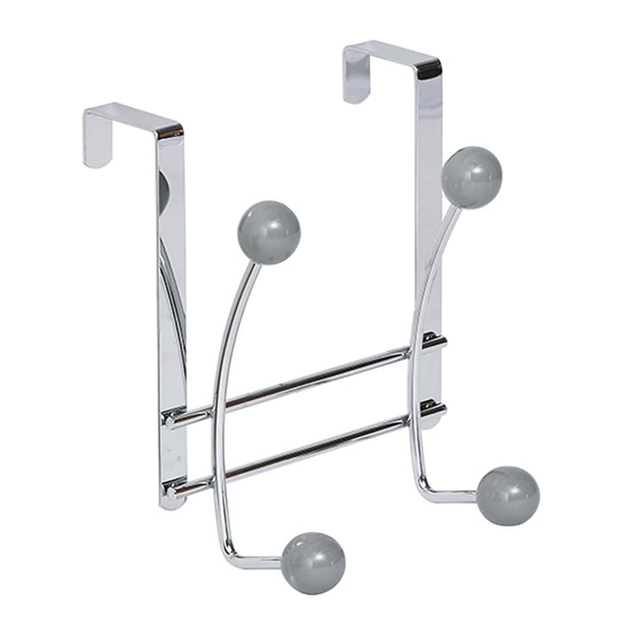 evideco-porte-manteau-de-porte-chrome-4-crochets-gris image 7
