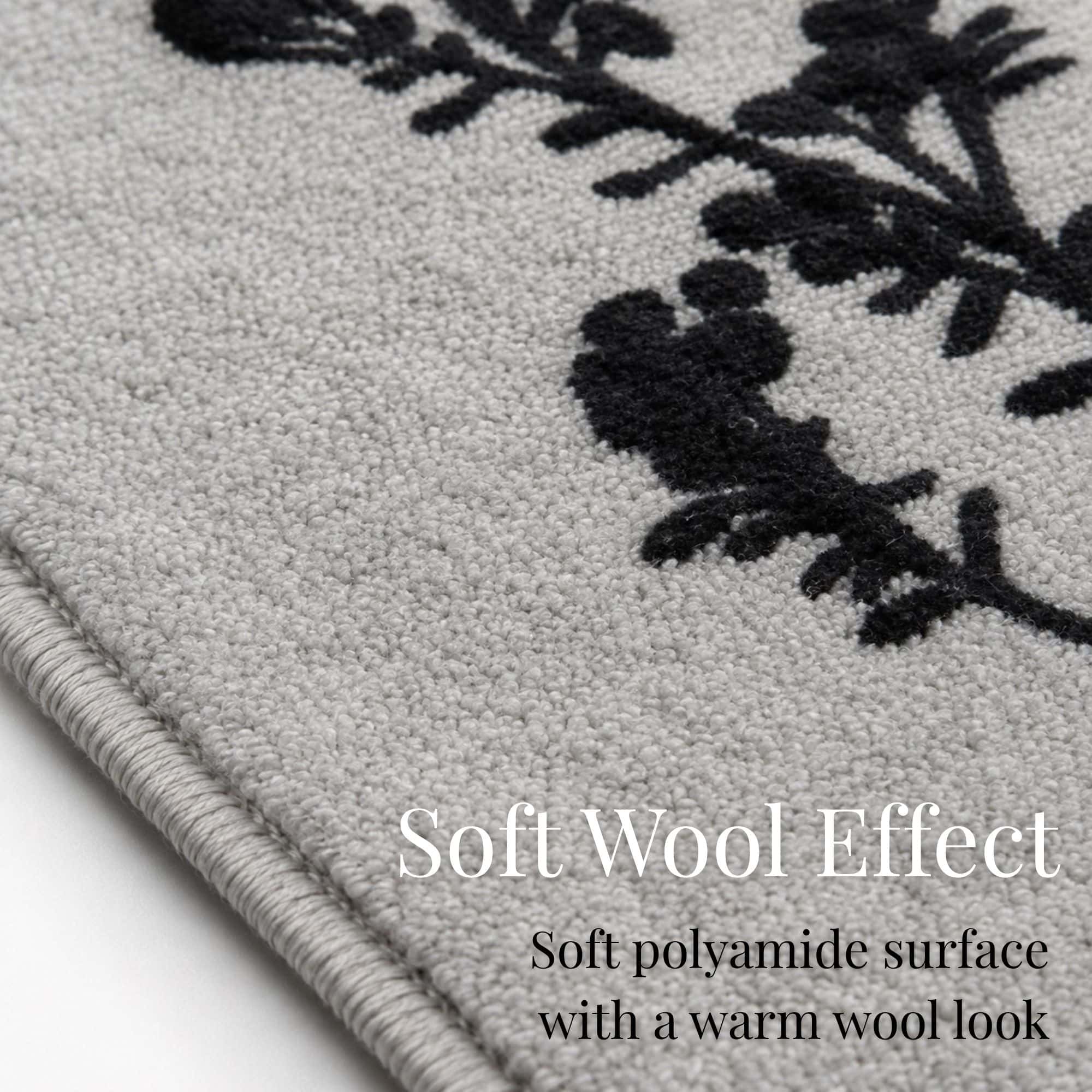 evideco-home-accessories-wildflowers-tapis-cuisine-48x20-gris-noir-effet-laine image 5