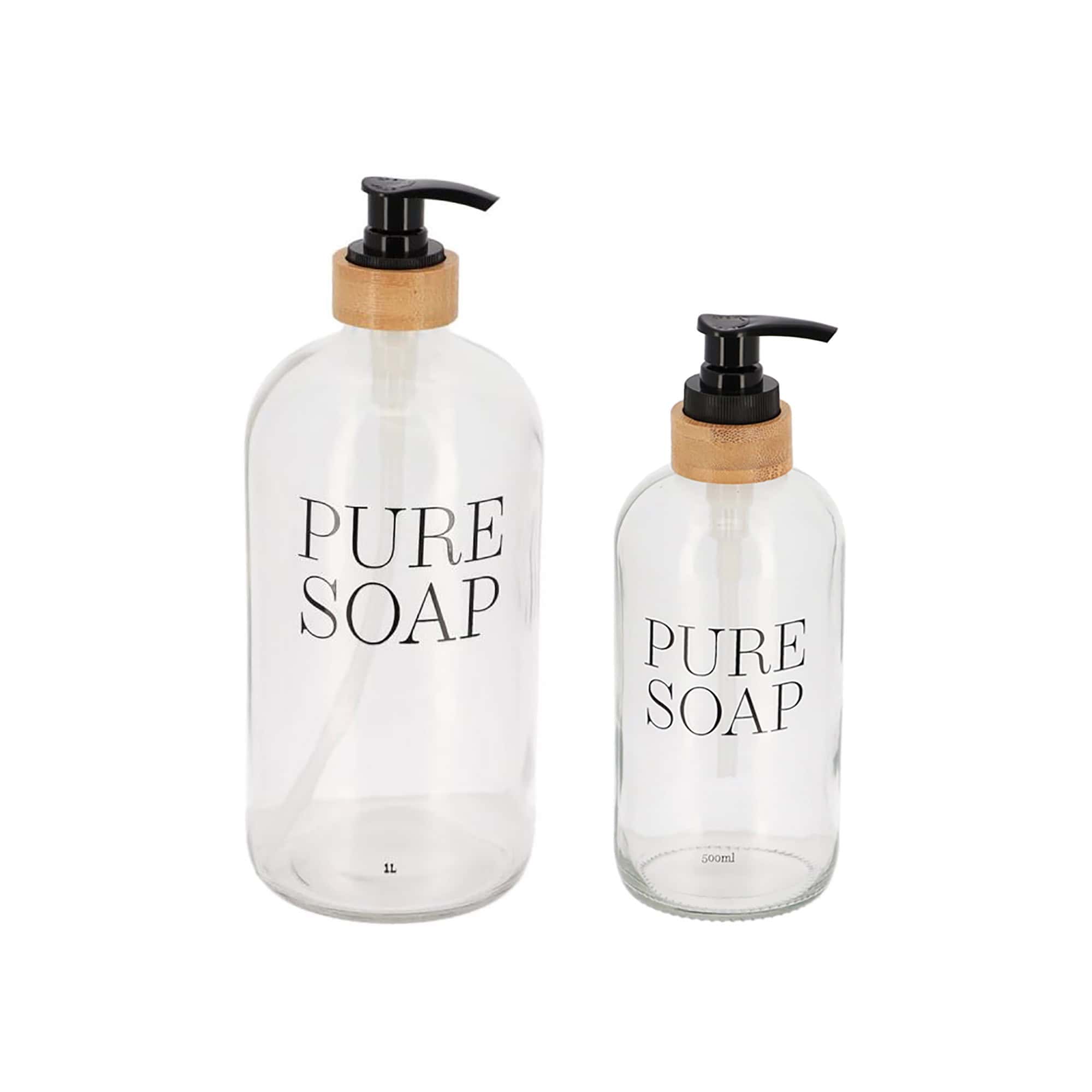 evideco-pure-soap-distributeur-savon-verre-bambou-500-ml image 7