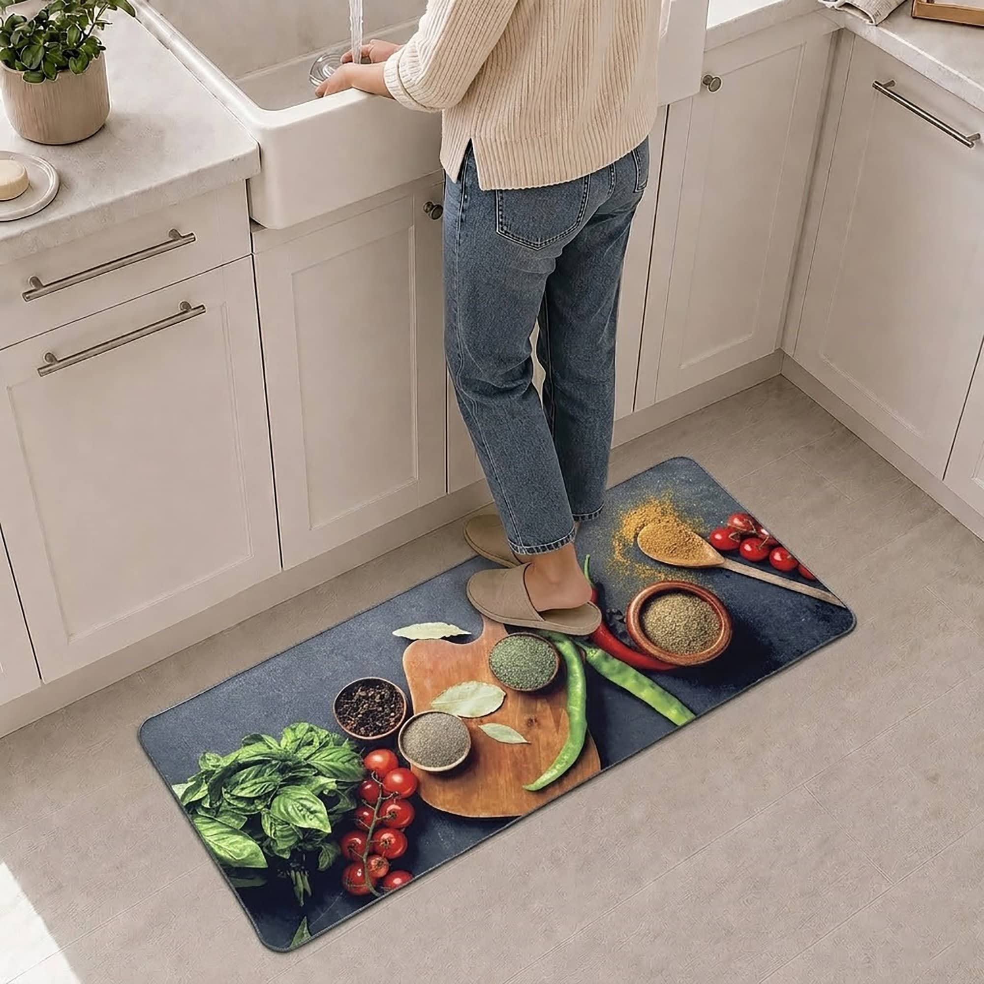 evideco-home-accessories-tapis-de-cuisine-herbes-50x120-cm image 1