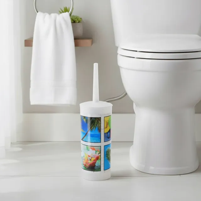 evideco-island-brosse-wc-motif-tropical-plastique image 1