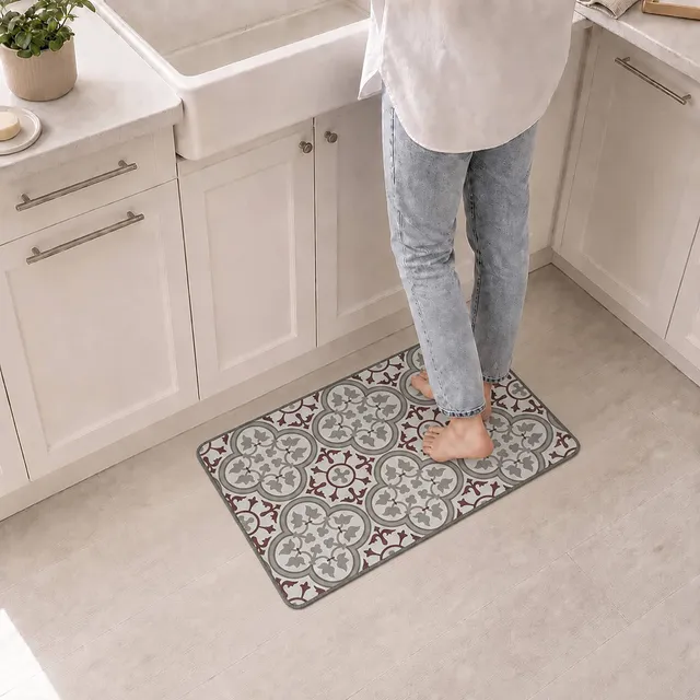 evideco-paco-tapis-cuisine-rouge-gris-carrelage-81x51-cm image 1
